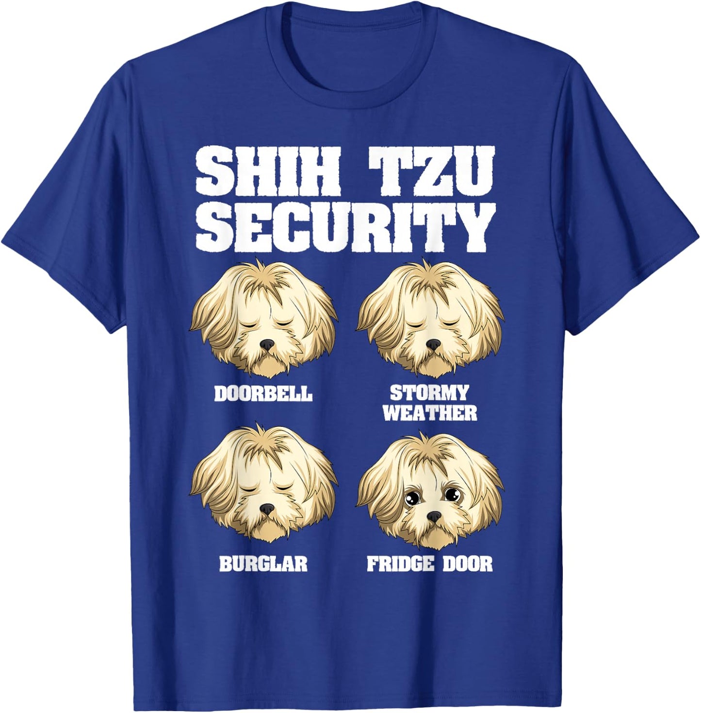Funny Shih Tzu Security Fridge Door T-Shirt - T-Shirt | Royal