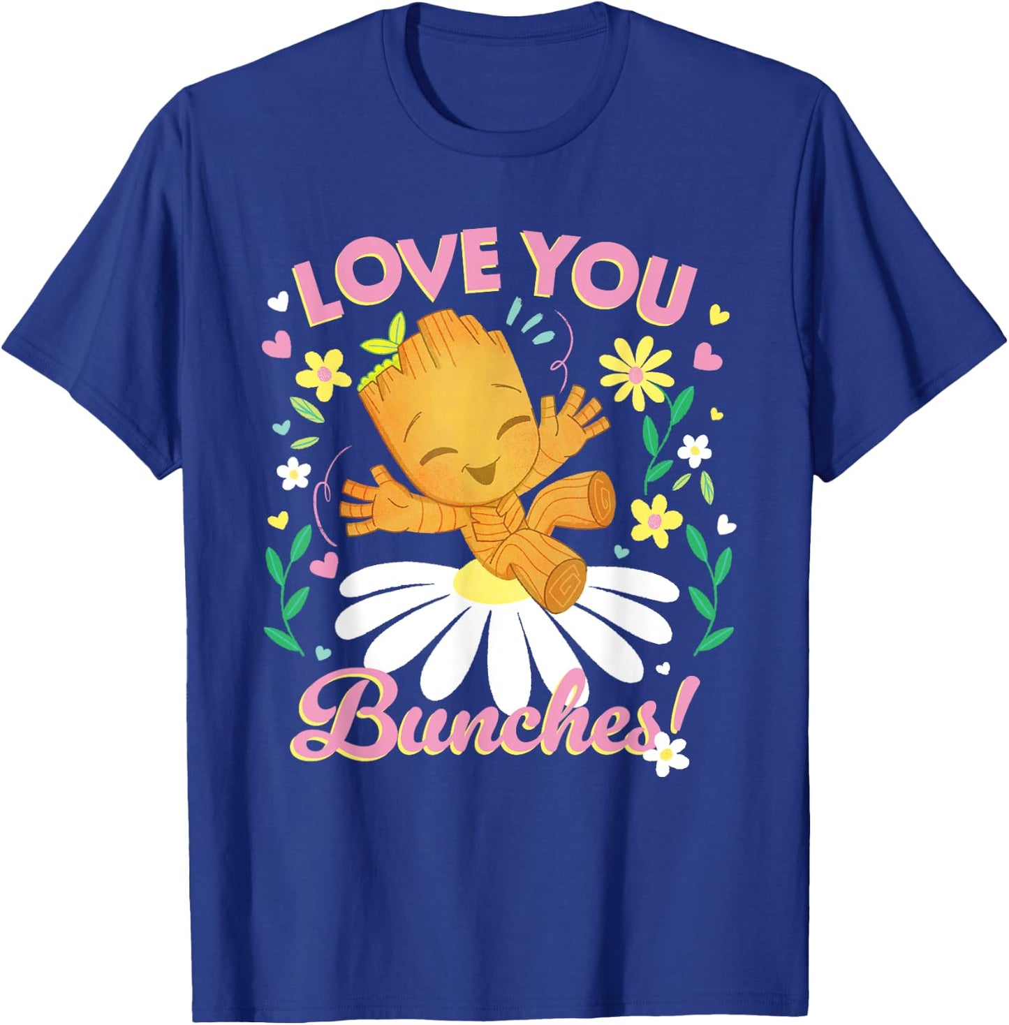 Marvel Valentine's Day Spring Flower Groot Love You Bunches , Black, S T-Shirt - T-Shirt | Royal