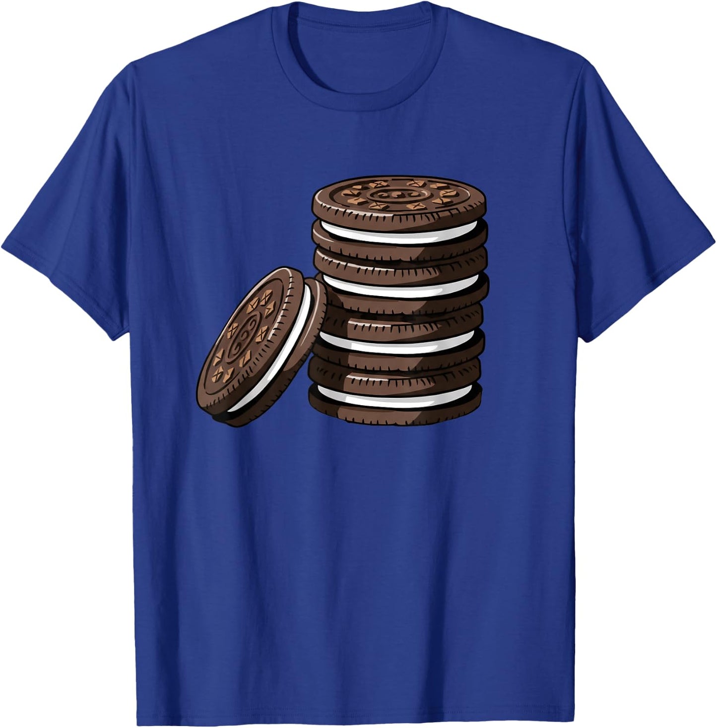 Stack of Chocolate Cream Cookies Illustration Snack Lover T-Shirt - T-Shirt | Royal