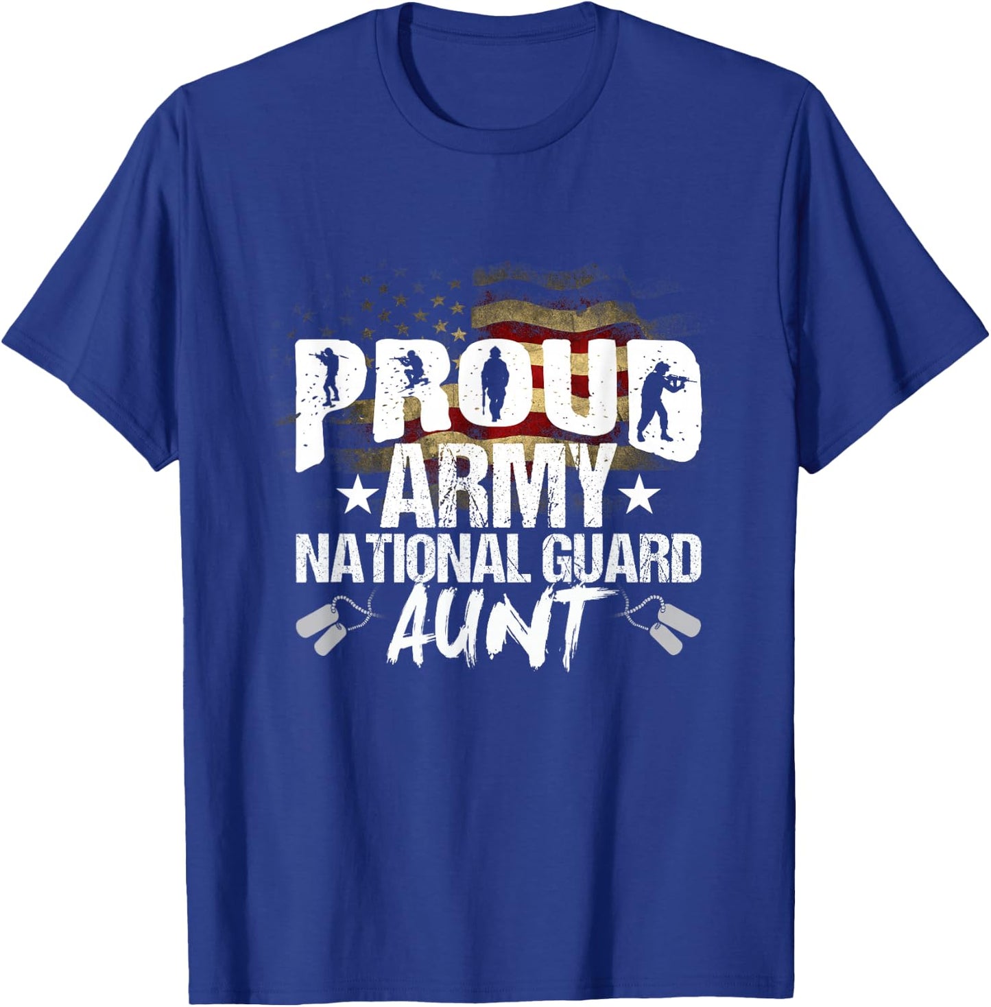 Proud Army National Guard Aunt Veteran On 4th July T-Shirt - T-Shirt | Royal