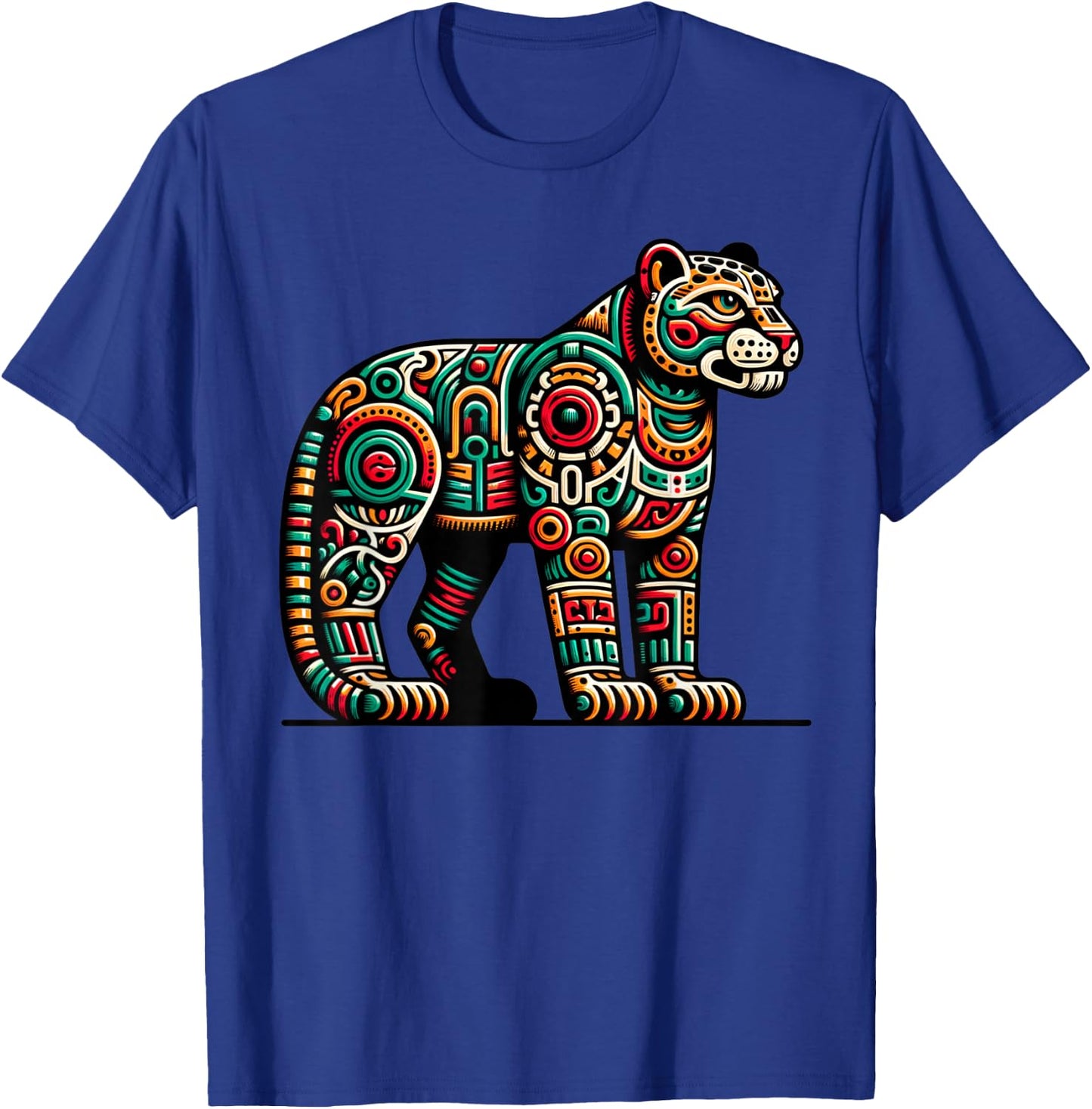 Jaguar Warrior, History of Mexican Aztecs and Tezcatlipoca T-Shirt - T-Shirt | Royal
