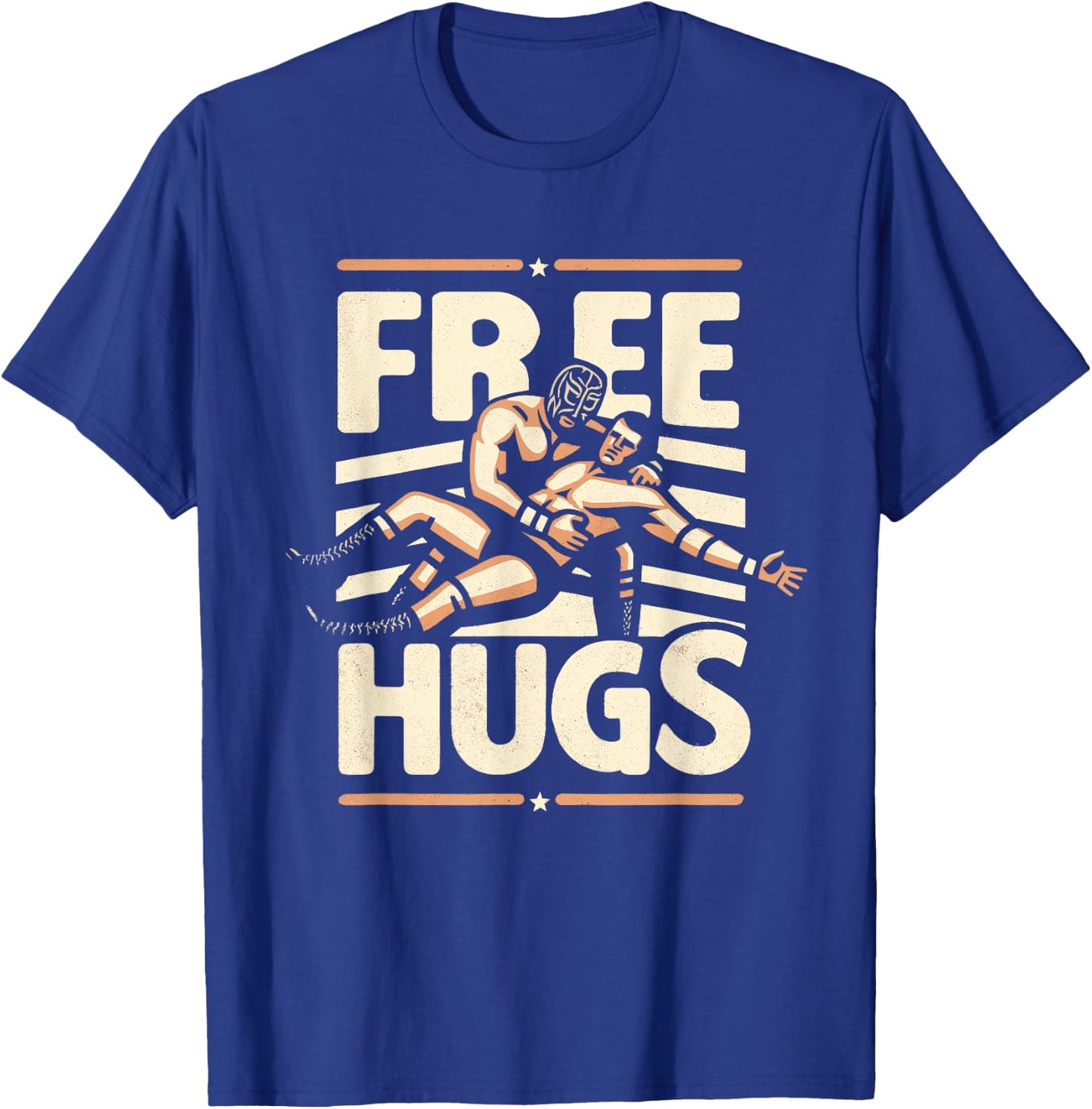 Lucha Libre Wrestling Funny Free Hugs Quote Masked Wrestlers , black T-Shirt - T-Shirt | Royal