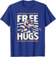 Lucha Libre Wrestling Funny Free Hugs Quote Masked Wrestlers , black T-Shirt - T-Shirt | Royal