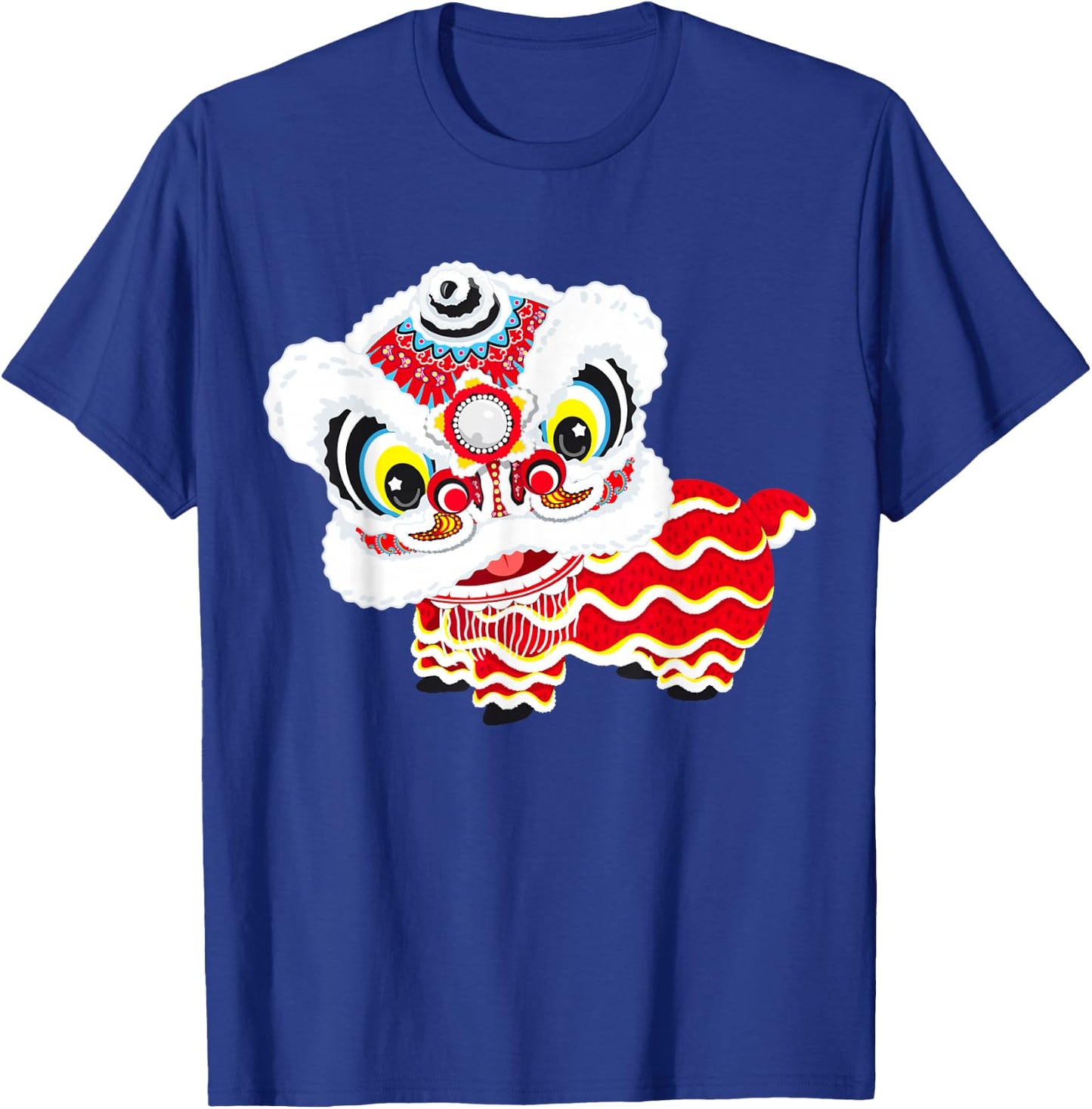 Chinese Cute Traditional Dancing Lion Art Happy New Year T-Shirt - T-Shirt | Royal