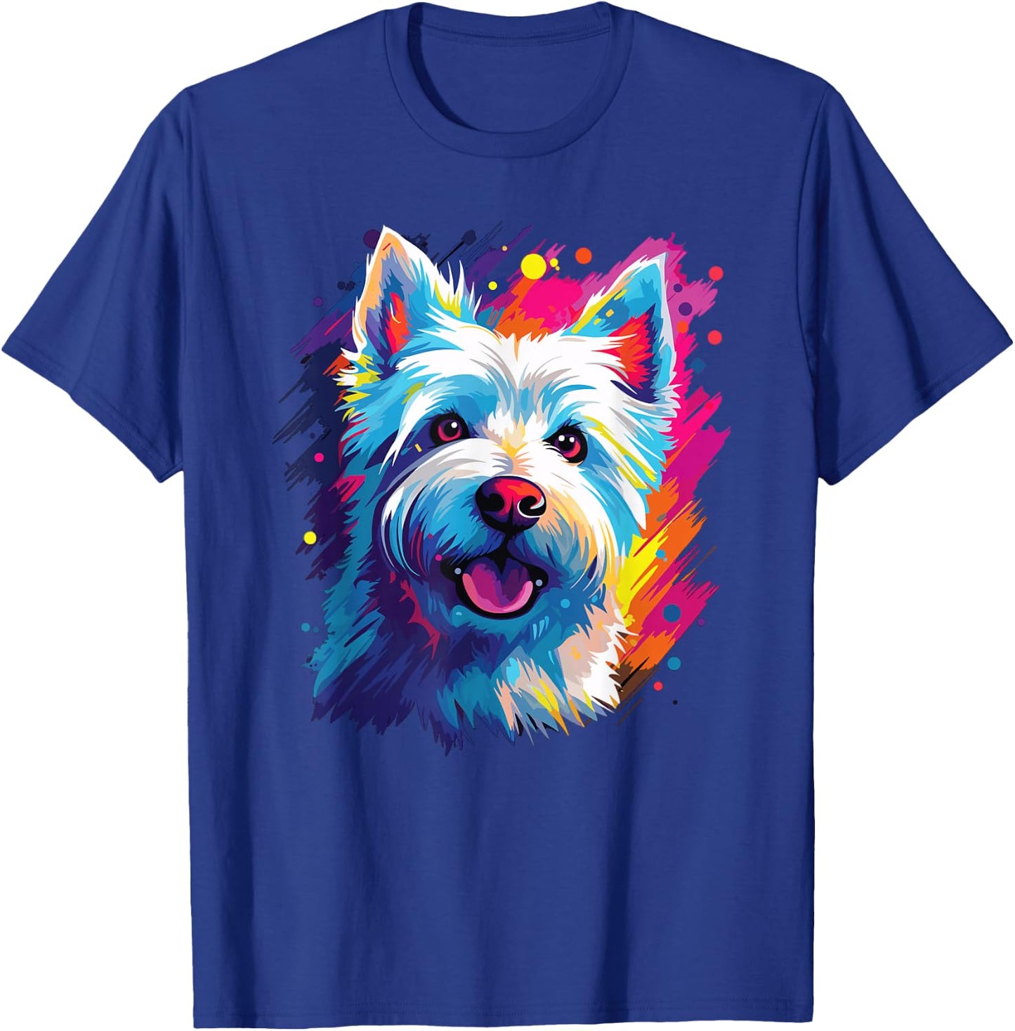Watercolor Colorful West Highland White Terrier Dog T-Shirt - T-Shirt | Royal