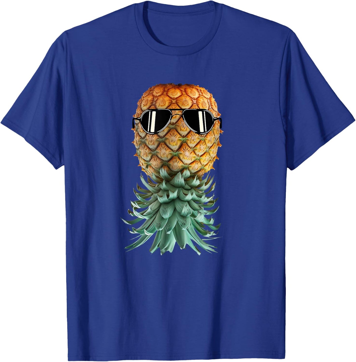 Matching Wife & Husband Upside Down Pineapple T-Shirt - T-Shirt | Royal
