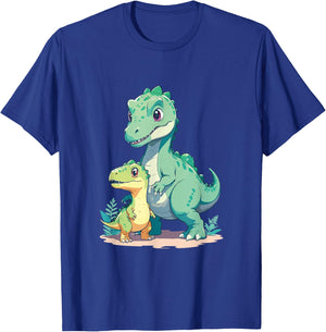Cute Baby and Adult Dinosaur Graphic for Dino Lovers T-Shirt - T-Shirt | Royal