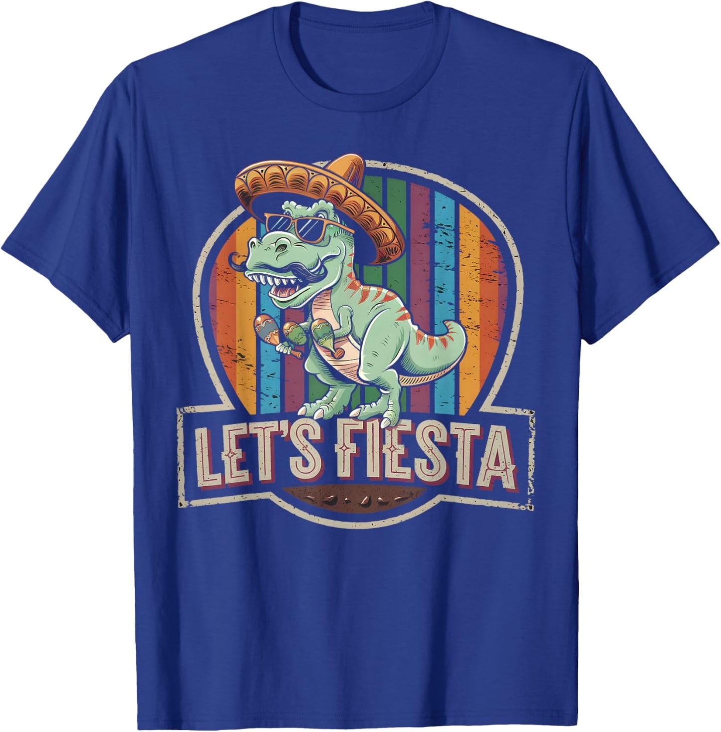 Let's Fiesta Mexican Dino Trex Cinco De Mayo Toddler Boys T-Shirt - T-Shirt | Royal