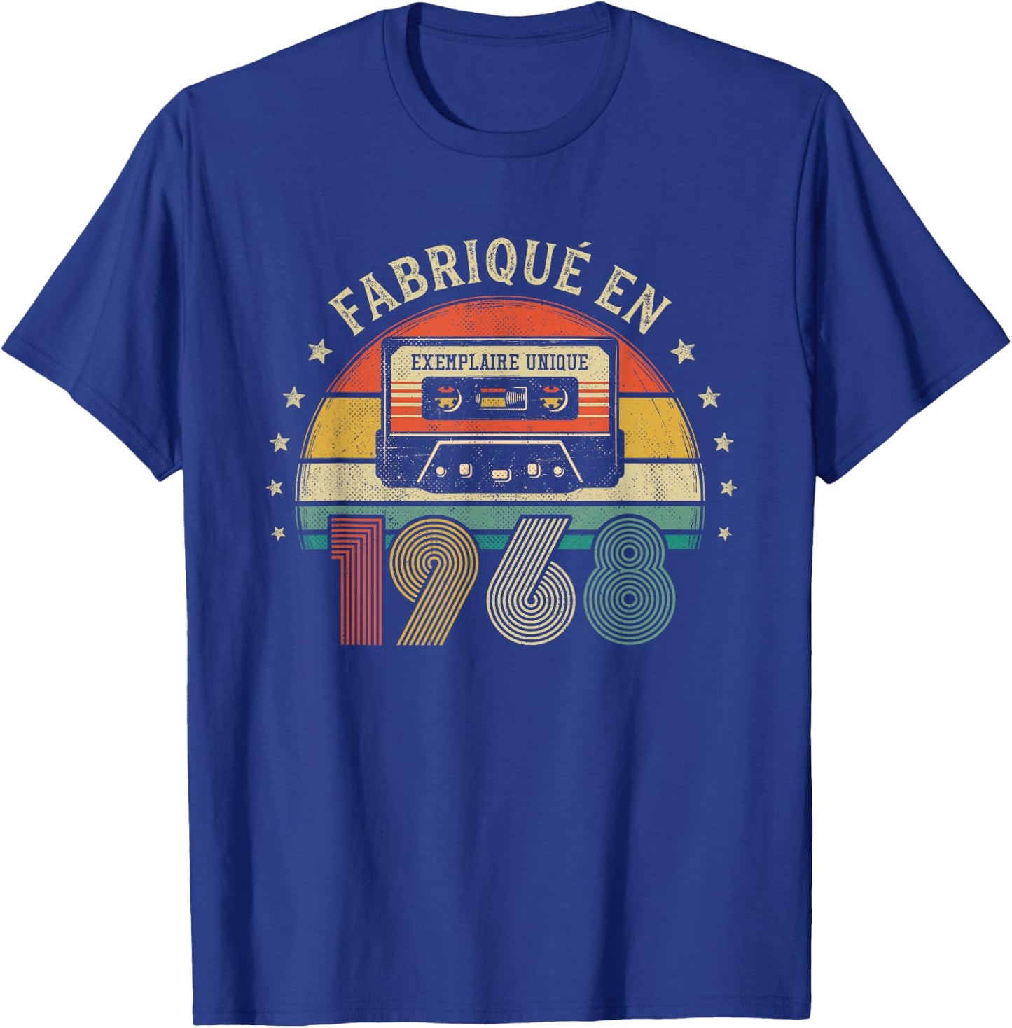 Made in 1968 Vintage Cassette - Birthday Gift 1968 T-Shirt - T-Shirt | Royal