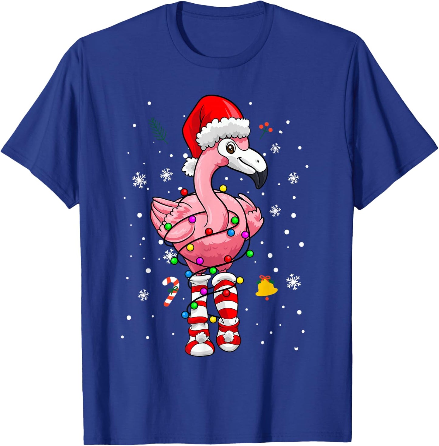 Pink Flamingo Christmas Tree Tropical X-Mas Family Pajamas T-Shirt - T-Shirt | Royal