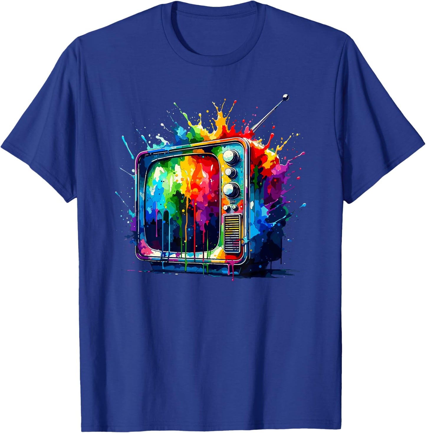 Splash Art Television Vintage TV Retro 70s 80s T-Shirt - T-Shirt | Royal