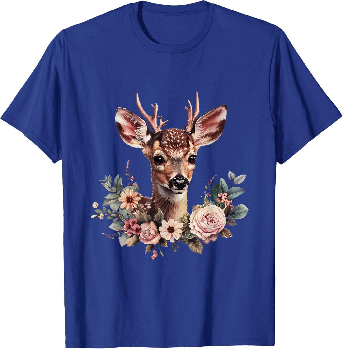 Deer Fawn Flowers Costume Shirt Dirndl Oktoberfest , black T-Shirt - T-Shirt | Royal