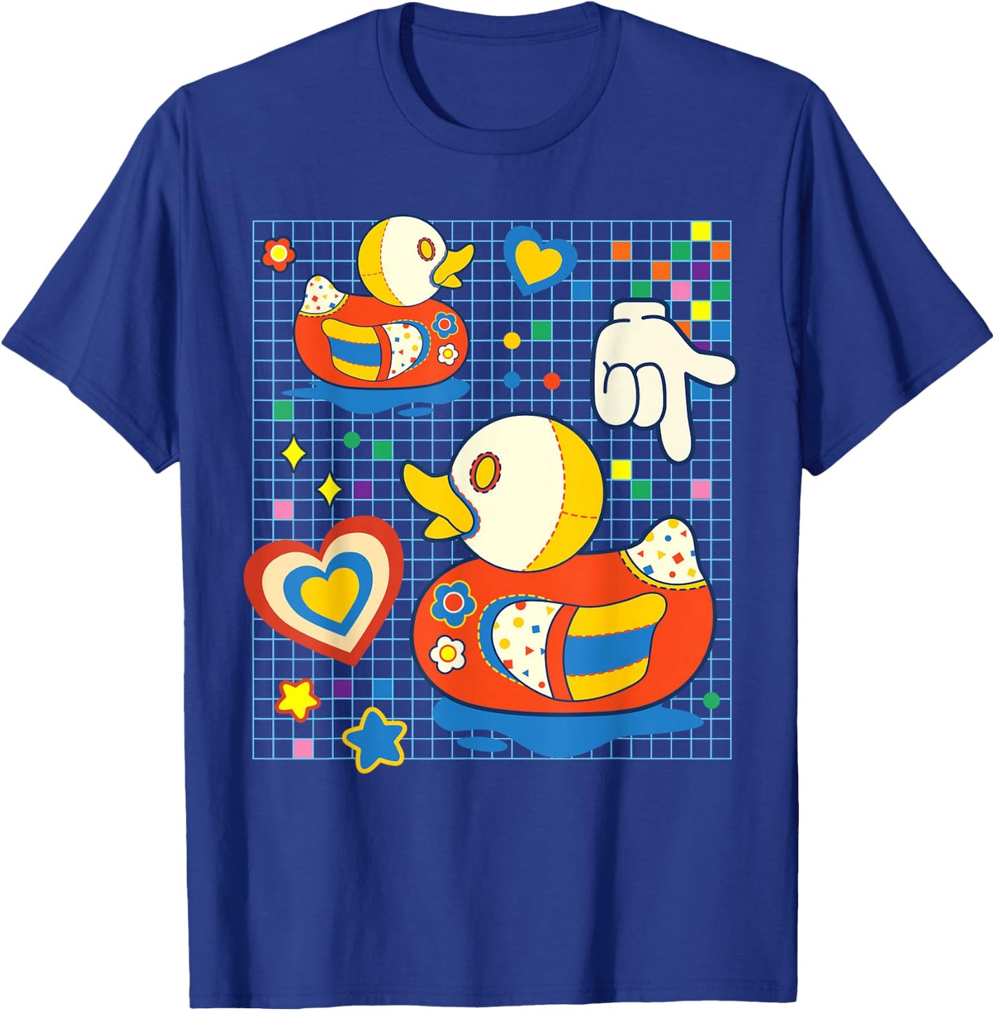 Kidcore Aesthetic Duck Fabric Patches Decora Kei T-Shirt - T-Shirt | Royal