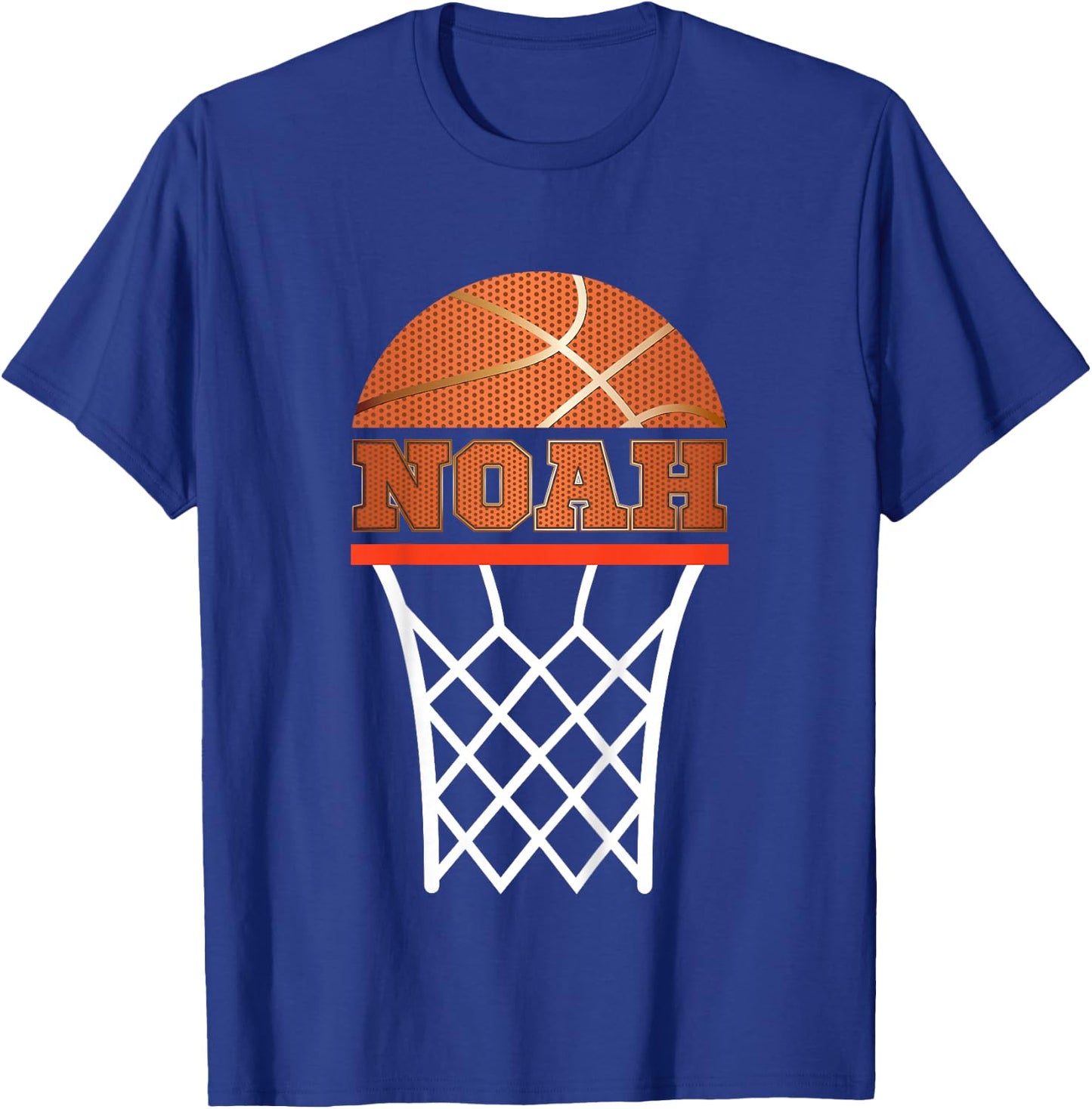 Kids Basketball T Shirt Boy Custom Name Noah Youth Graphic T-Shirt - T-Shirt | Royal