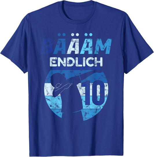 10th Birthday 10 Years Boy Dance Dab Music Finally Party T-Shirt - T-Shirt | Royal