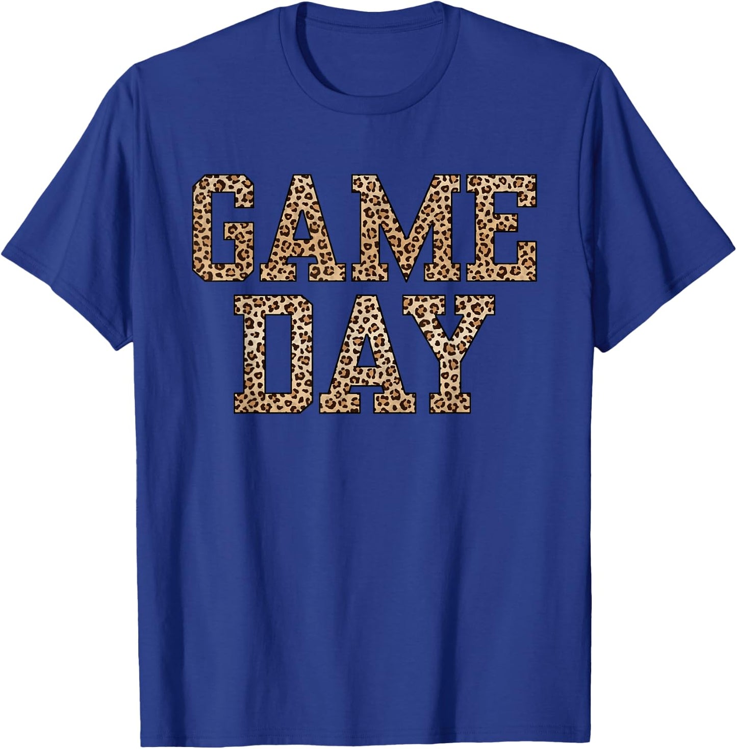 American Football Lover Game Day Leopard Cheetah Football T-Shirt - T-Shirt | Royal