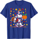Robot thanksgiving Pilgrim Turkey Pumpkin fall autumn leaves T-Shirt - T-Shirt | Royal