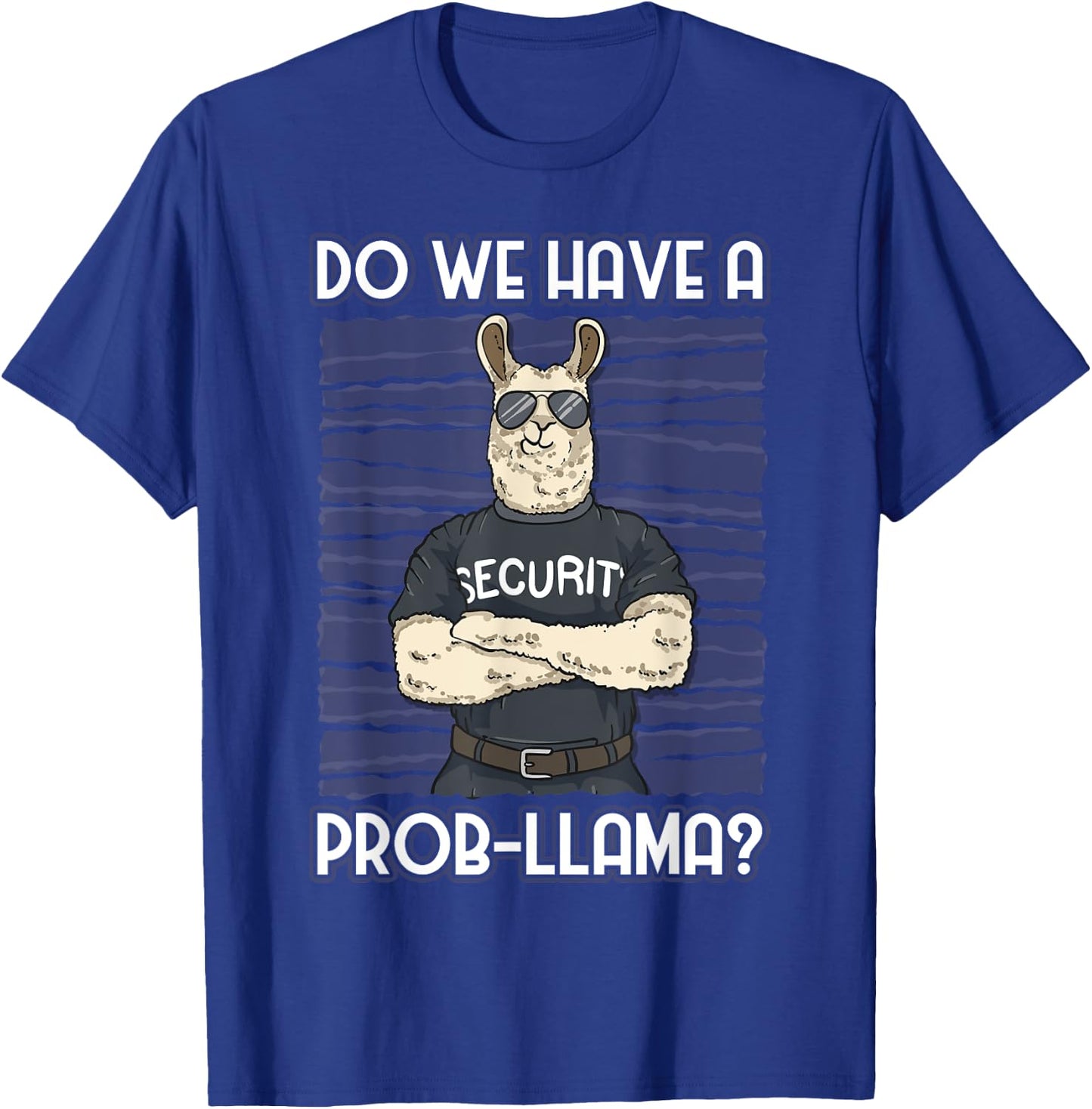 Funny Bouncer -Adults Security Guard Alpaca , Black, Small, Short Sleeve T-Shirt - T-Shirt | Royal