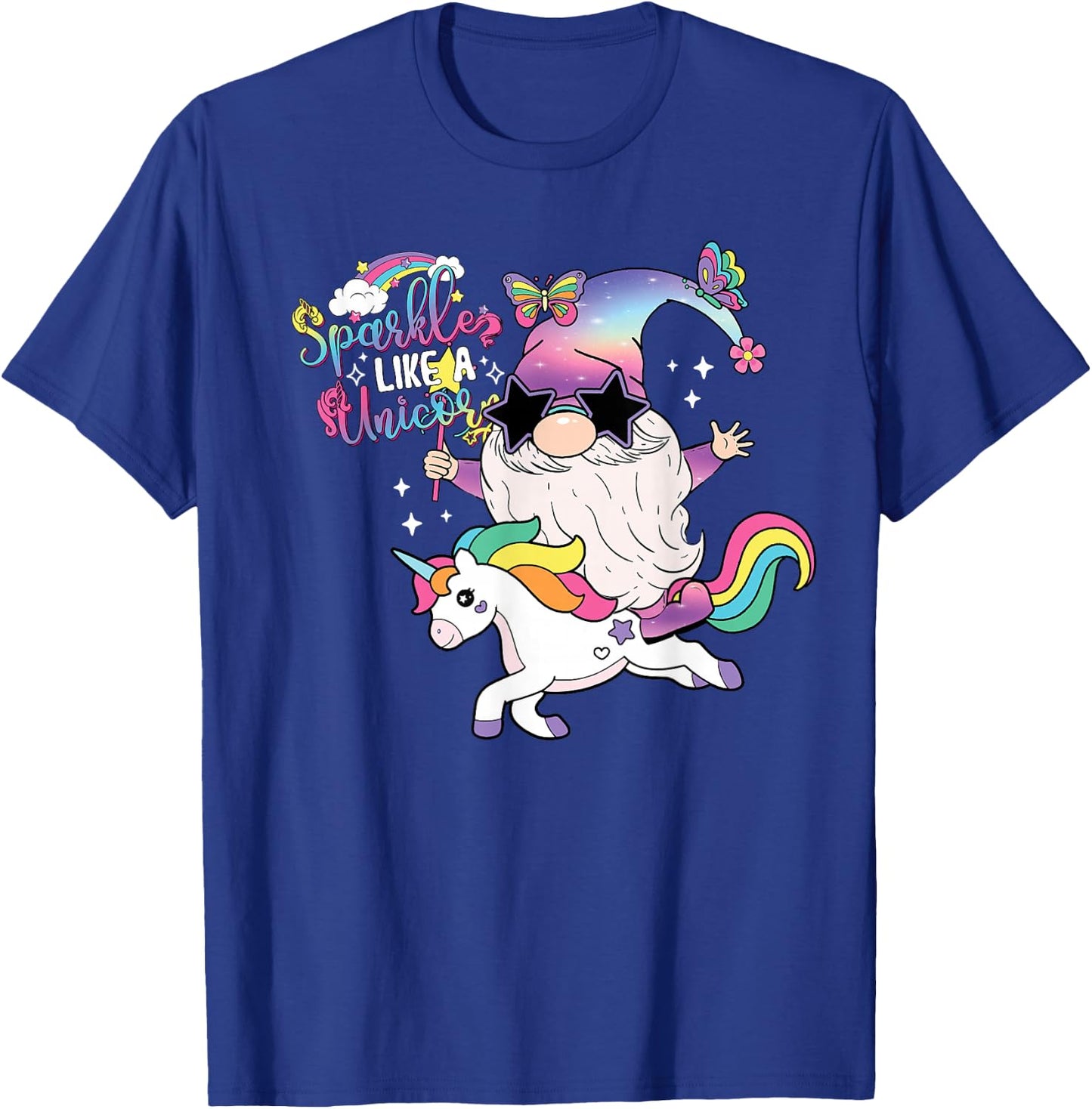 Unicorn Gnome Rainbow Mystical Fairy Fantasy Party T-Shirt - T-Shirt | Royal