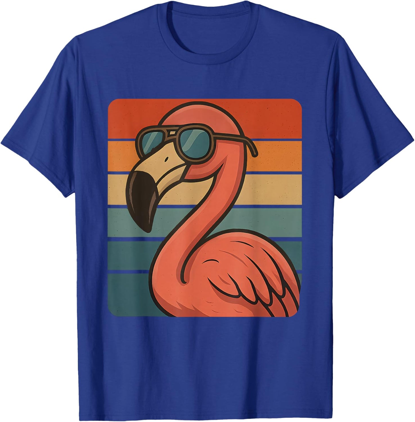 Cool Retro Flamingo Sunglasses 70s 80s 90s Funny Flamingo T-Shirt - T-Shirt | Royal