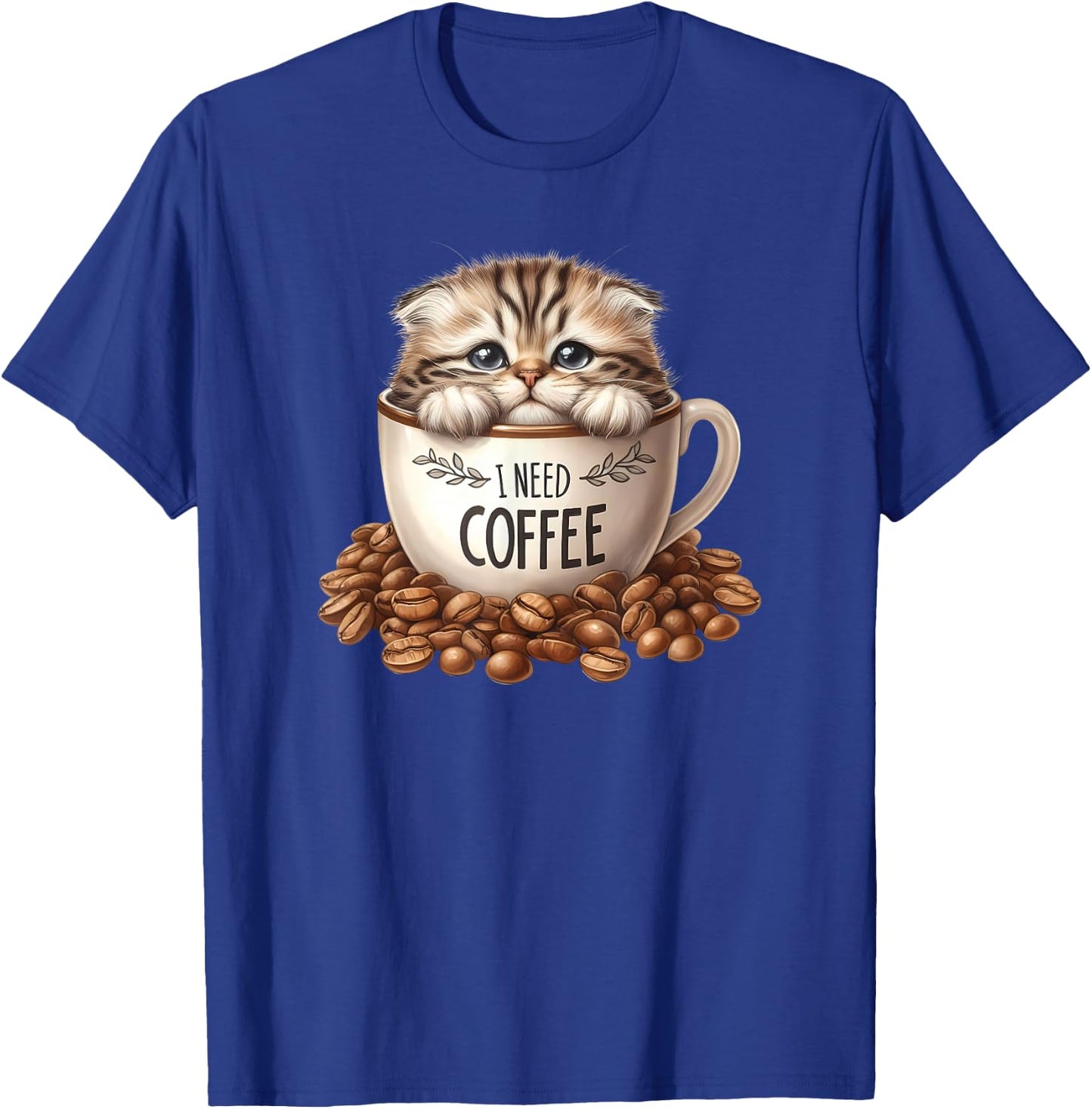 Cute Cat Sitting in Coffee Cup Kitten Lover Kitty T-Shirt - T-Shirt | Royal