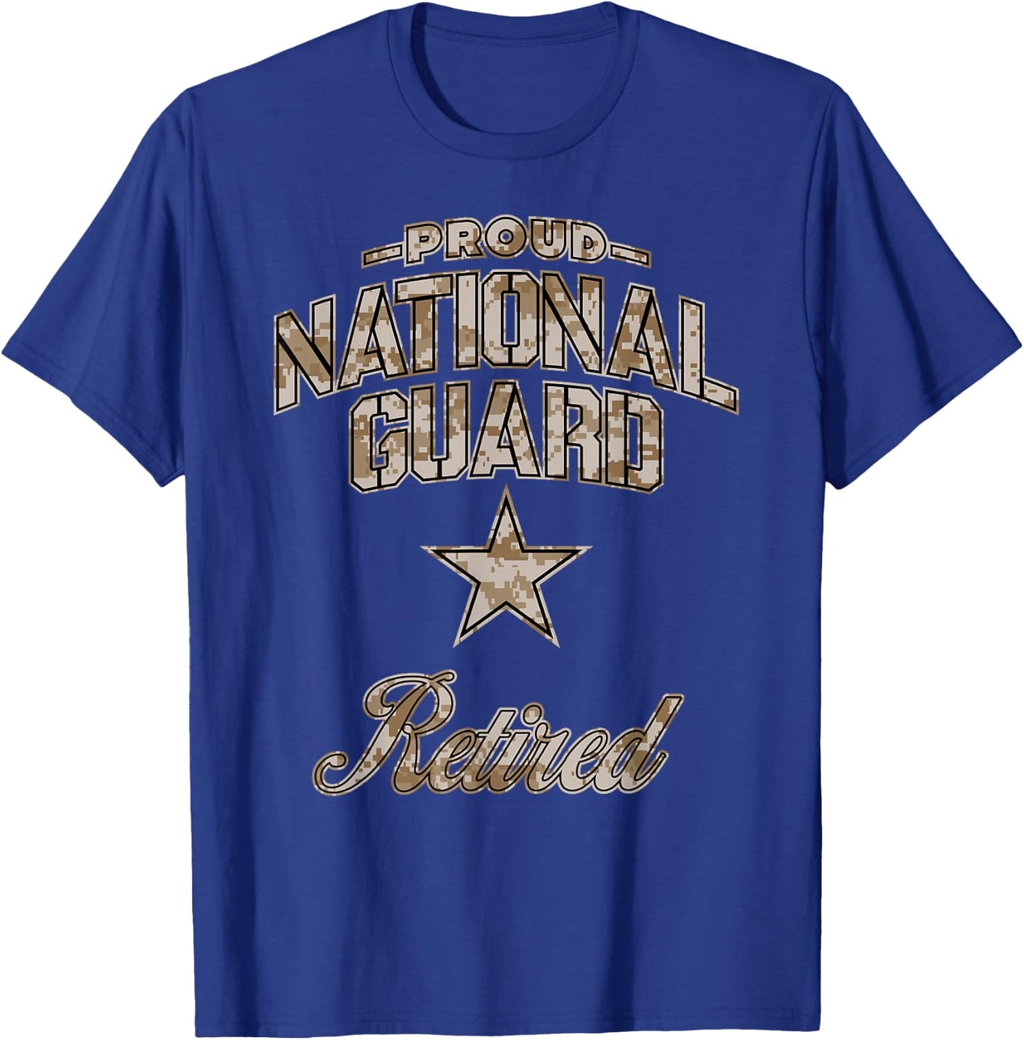 National Guard Retired Shirt (Camo) T-Shirt - T-Shirt | Royal
