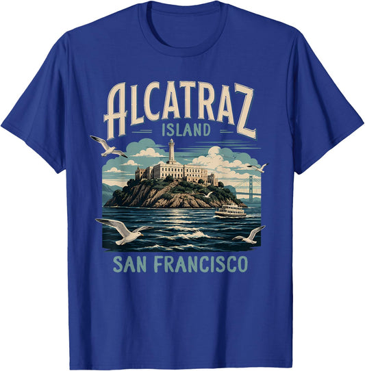 Alcatraz Island San Francisco California Souvenir Traveling T-Shirt - T-Shirt | Royal
