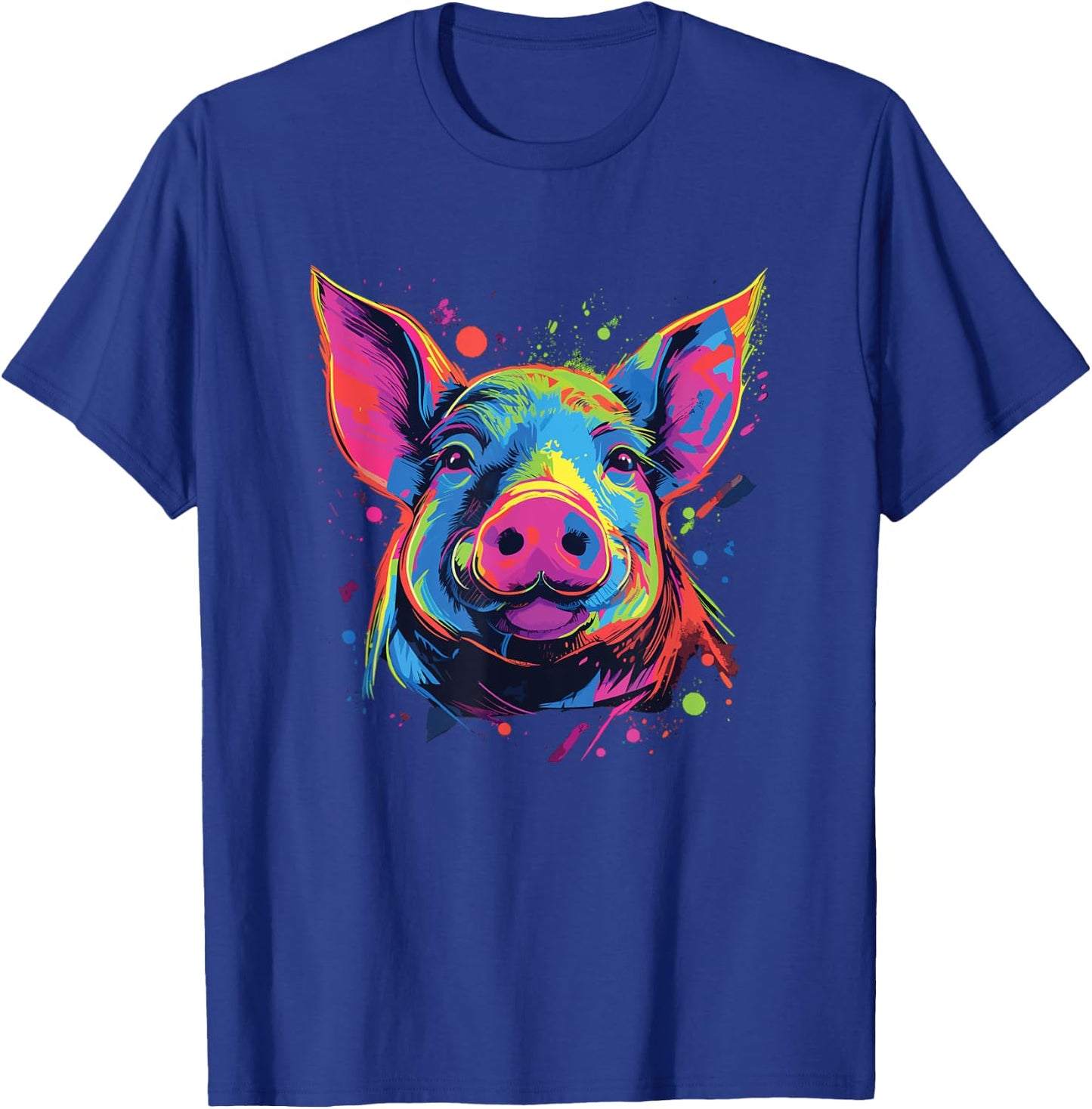 Watercolor Colorful Pig T-Shirt - T-Shirt | Royal