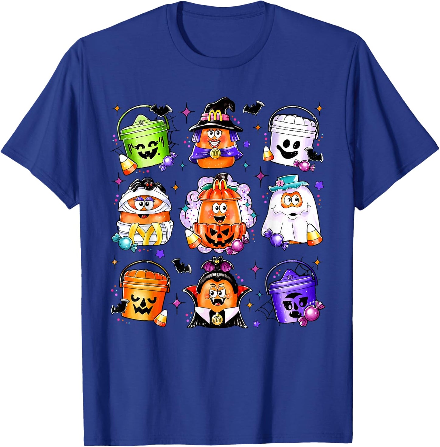 Chicken Nuggets Pumpkin Halloween 90's Vintage T-Shirt - T-Shirt | Royal