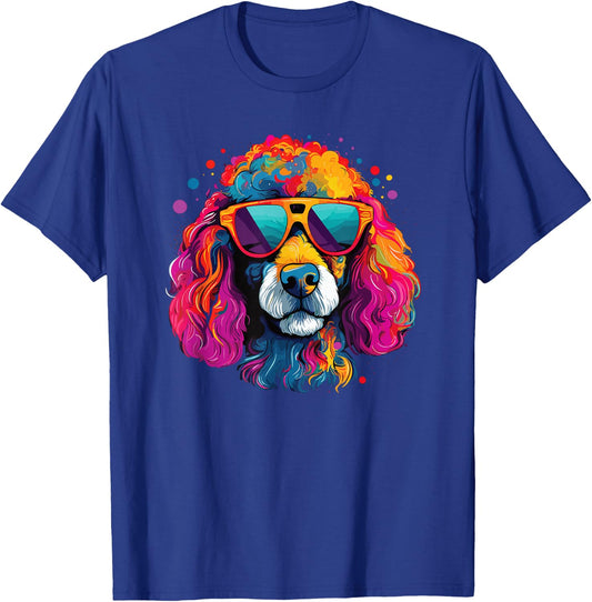 Wasserfarben Farbenfroher Pudel Hunde T-Shirt - T-Shirt | Royal