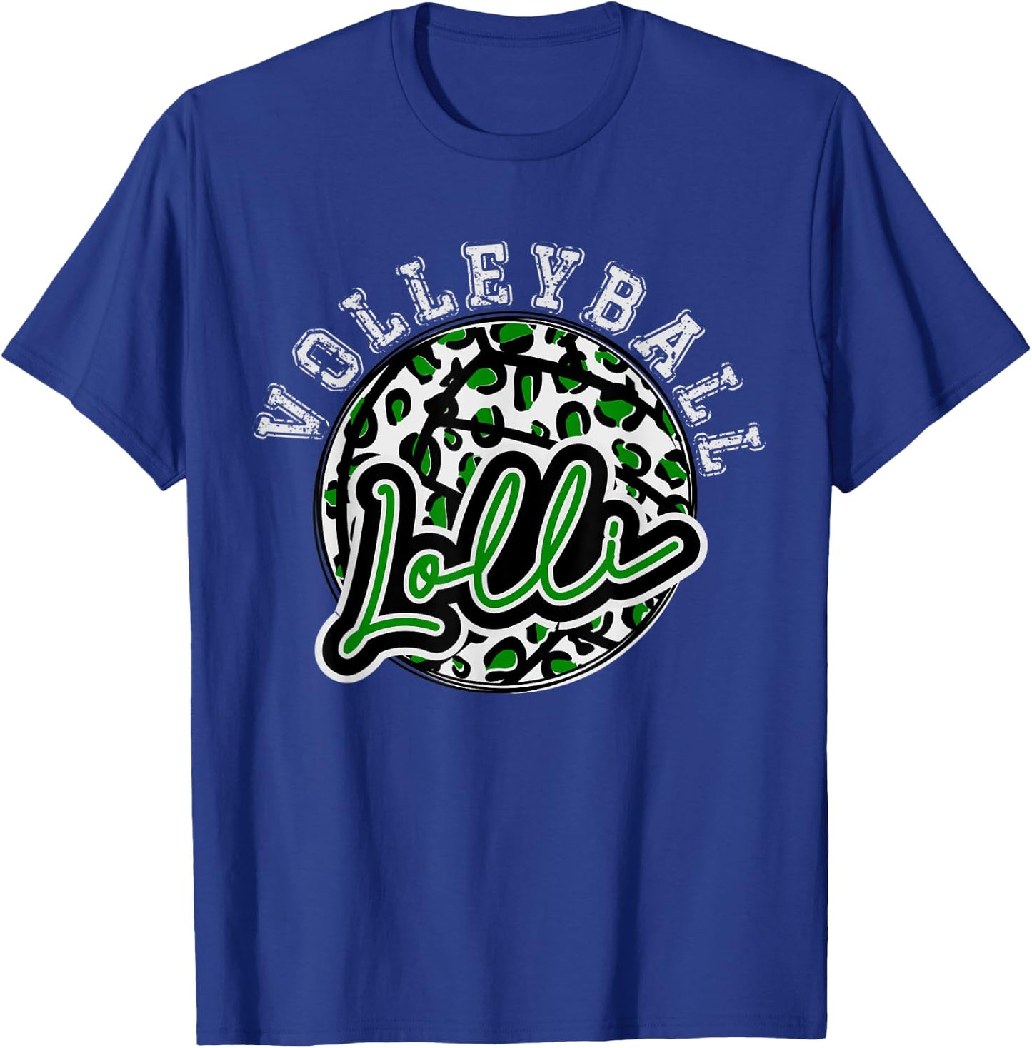 Leopard Cheetah Volleyball Green Lolli Shirt Trendy T-Shirt - T-Shirt | Royal
