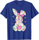 Happy Easter Day Bunny Rabbit With Cute Bow Coquette Kids T-Shirt - T-Shirt | Royal