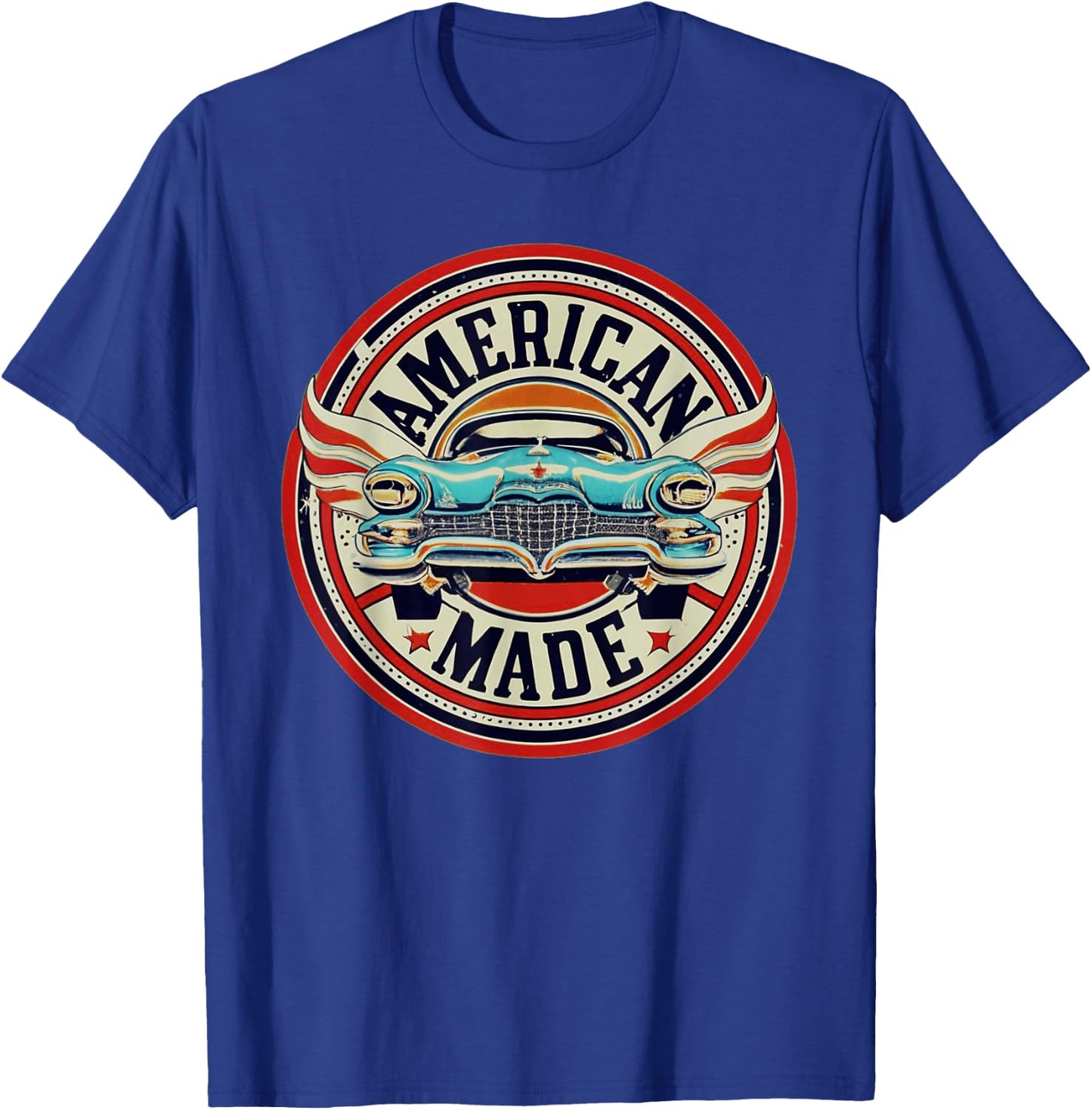 Retro Vintage Petrol Station American Made Engine Oil Car Garage T-Shirt - T-Shirt | Royal