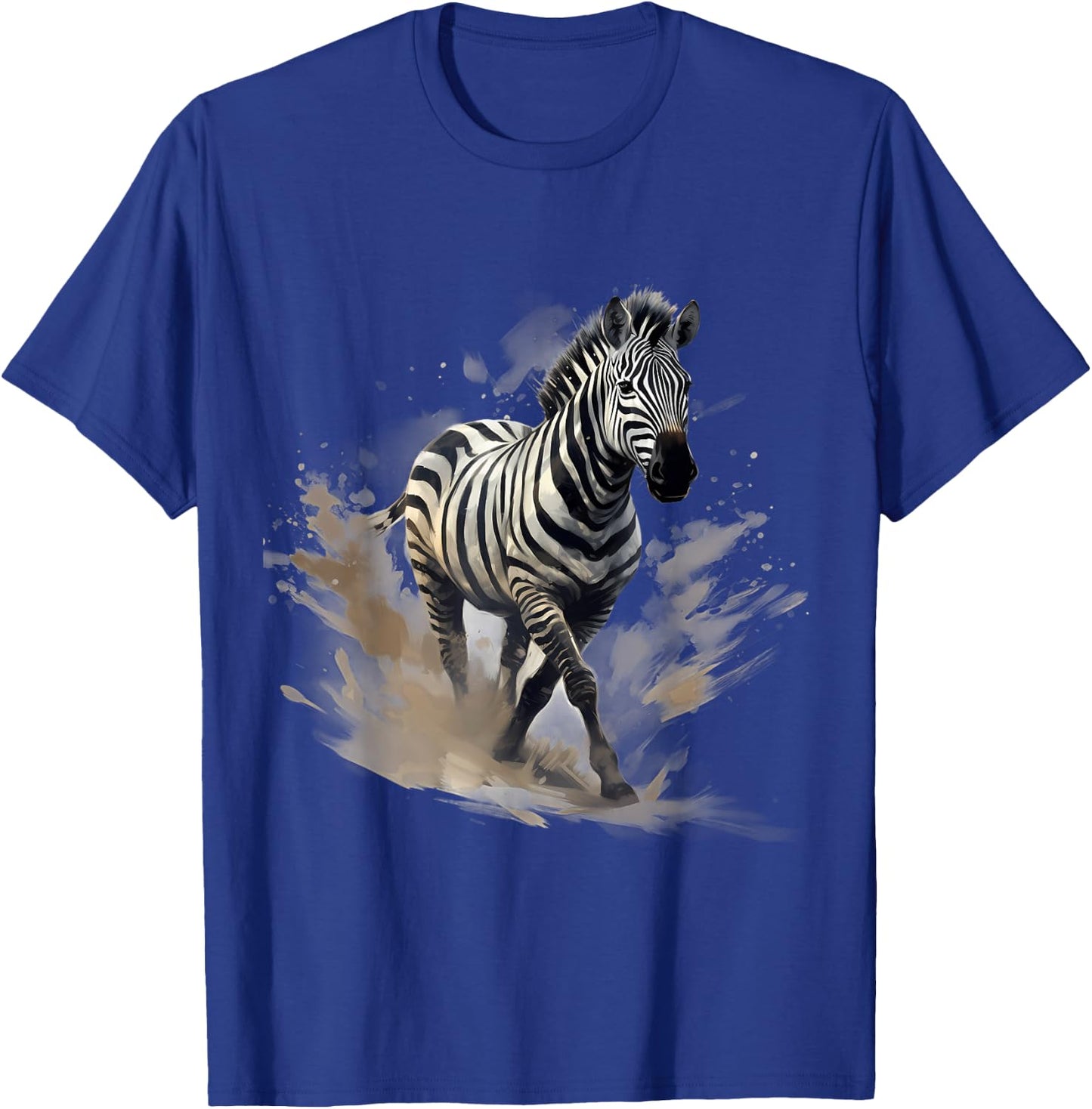 Zebra Drawing Splash Wildlife Safari African Animal Lovers T-Shirt - T-Shirt | Royal