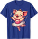 Ballerina Pig Dancing T-Shirt - T-Shirt | Royal