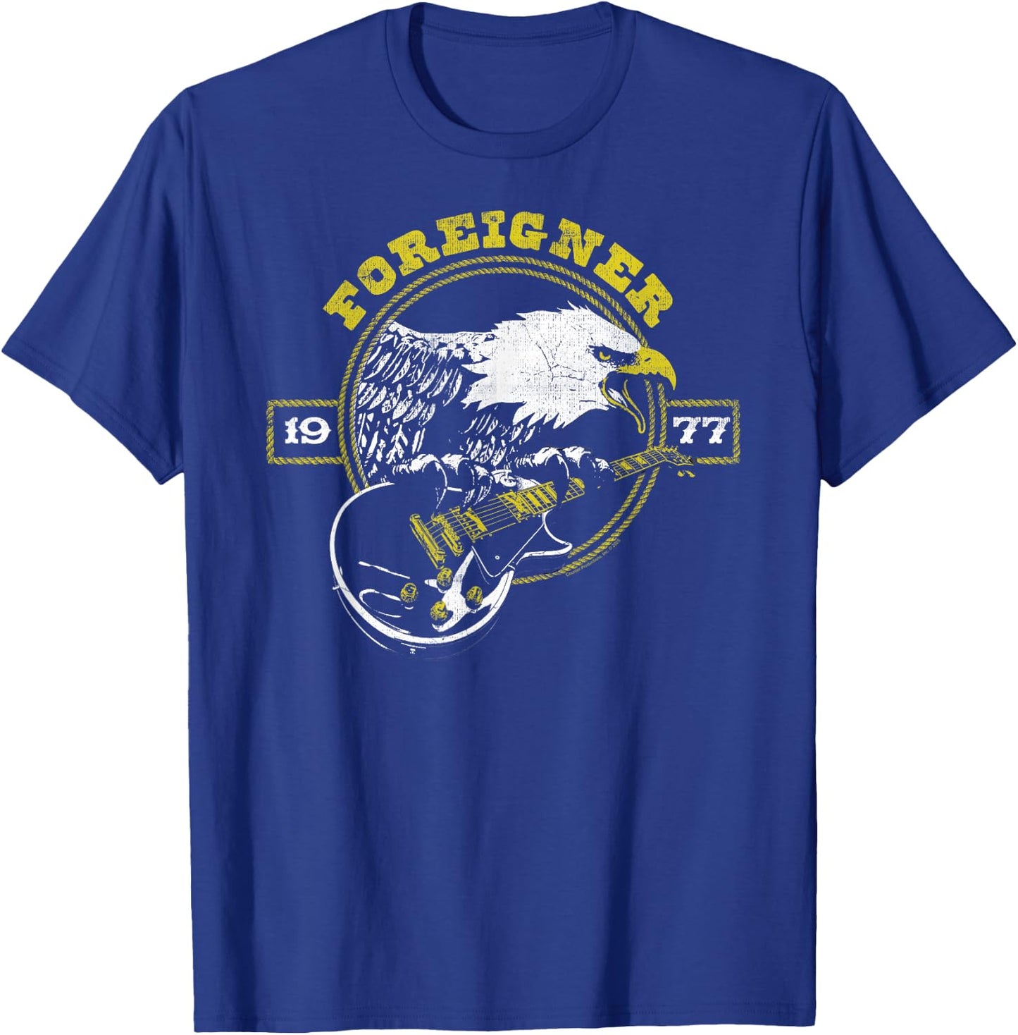 Foreigner 1977 Eagle with Guitar Vintage Band T-Shirt - T-Shirt | Royal