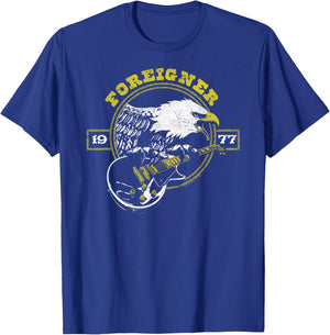 Foreigner 1977 Eagle with Guitar Vintage Band T-Shirt - T-Shirt | Royal