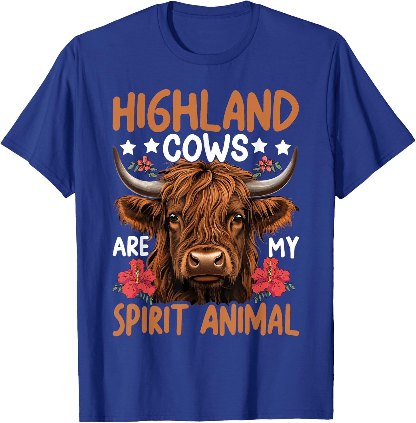 Highland Cows Are My Spirit Animal T-Shirt - T-Shirt | Royal