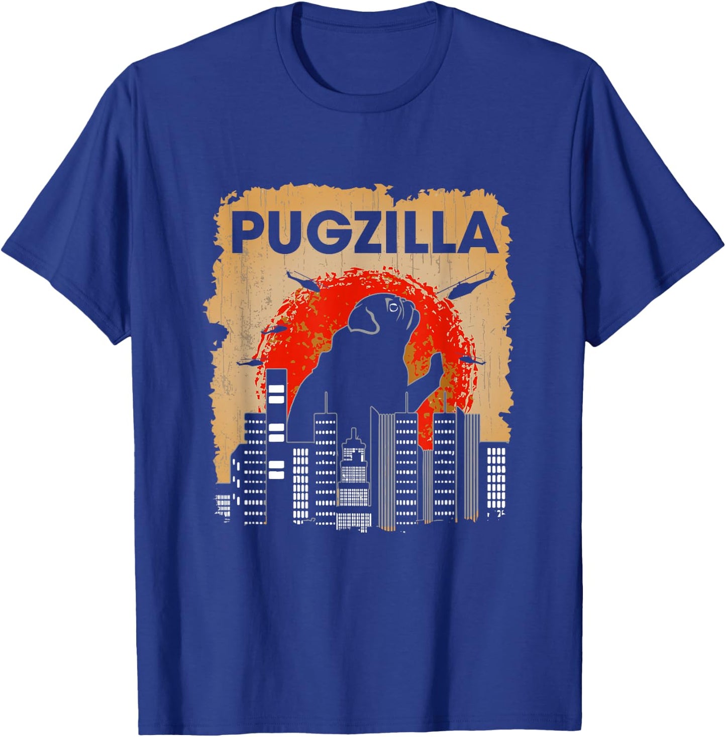 Funny Pugzilla Cute Dog Breed Pun Pug T-Shirt - T-Shirt | Royal