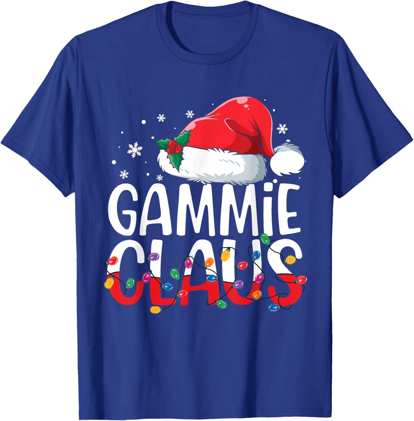 Gammie Claus Family Matching Christmas Pajamas Santa Hat T-Shirt - T-Shirt | Royal