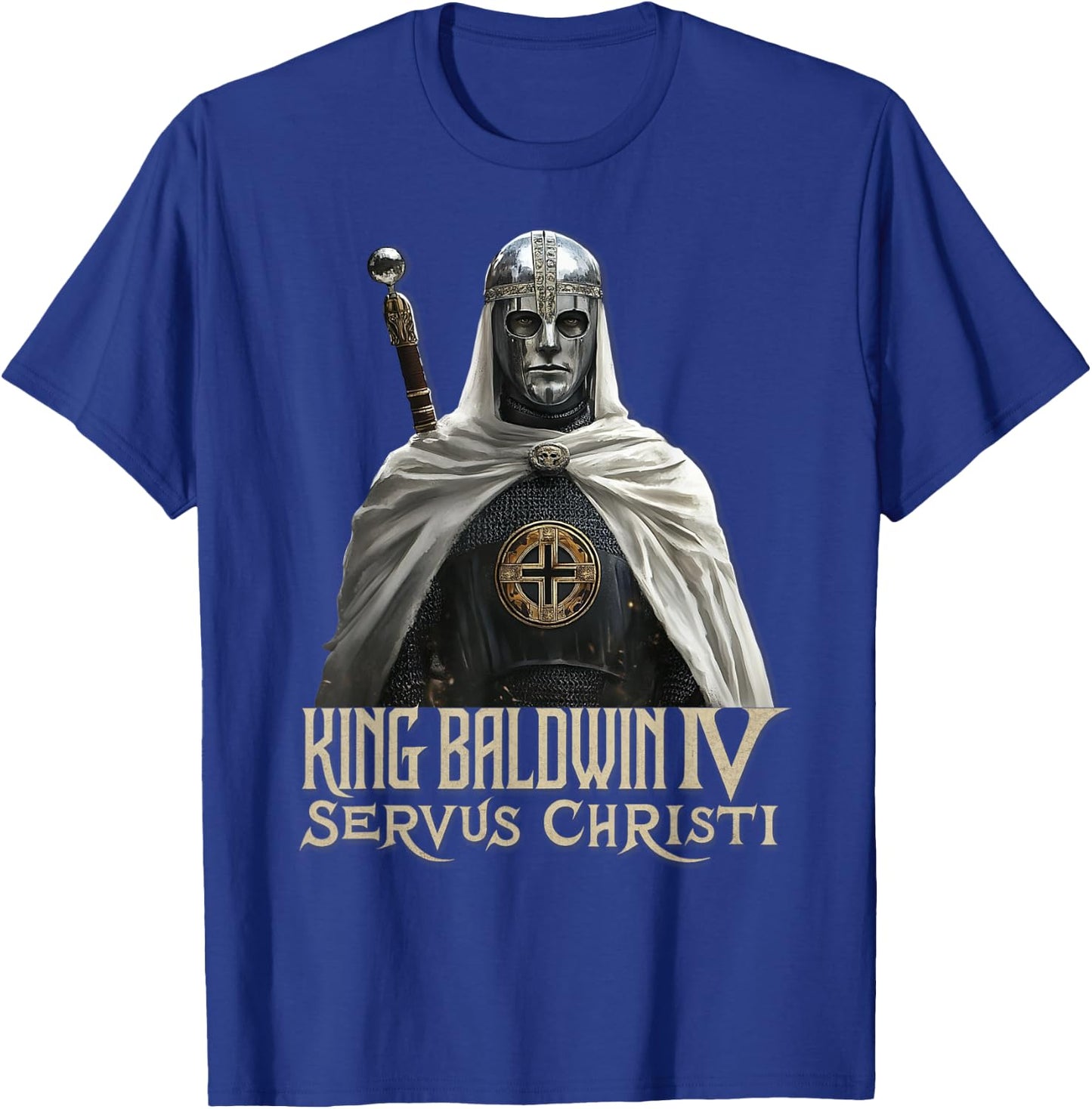 King Baldwin IV Jerusalem Cross Catholic T-Shirt - T-Shirt | Royal