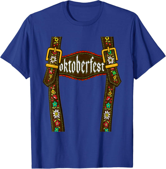 Lederhosen Suspenders Oktoberfest Bavarian Munich Beer T-Shirt - T-Shirt | Royal