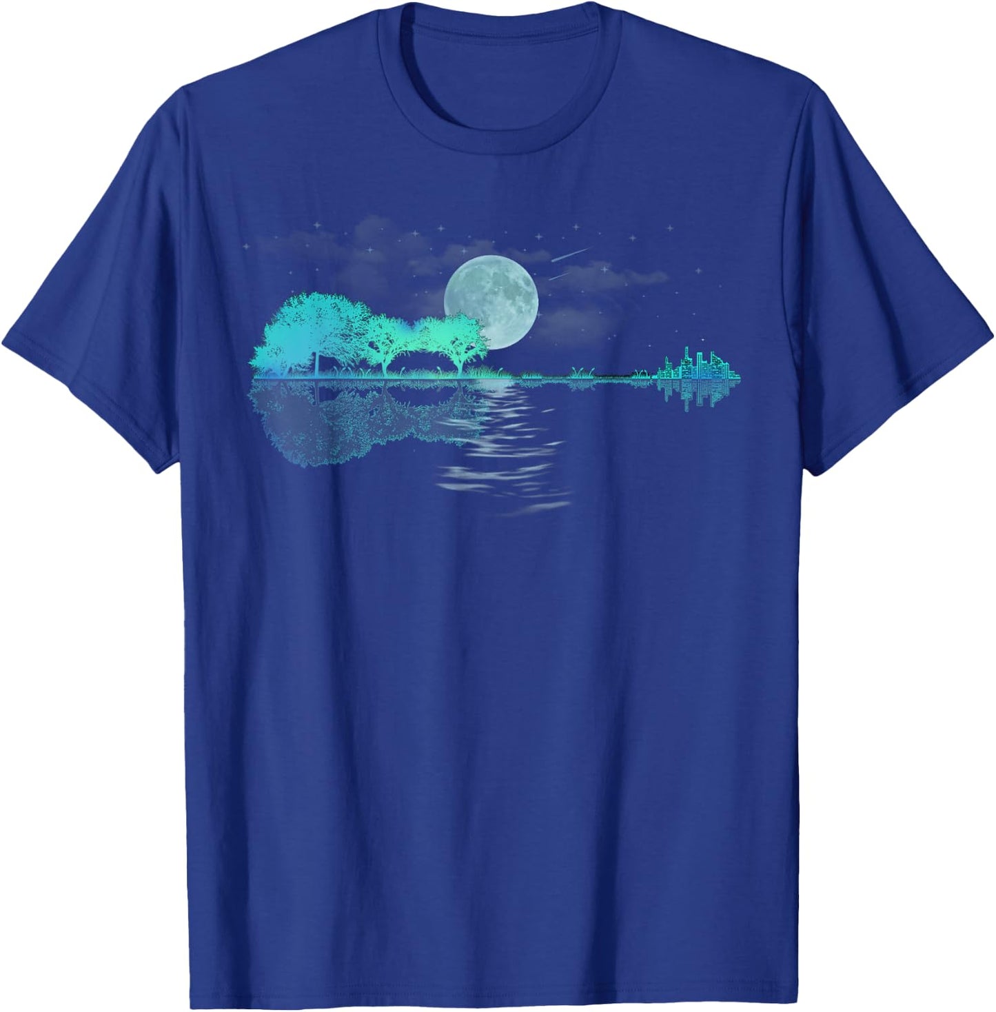 Guitar Lake Reflections Love Musician, Acoustic Guitar Small T-Shirt - T-Shirt | Royal