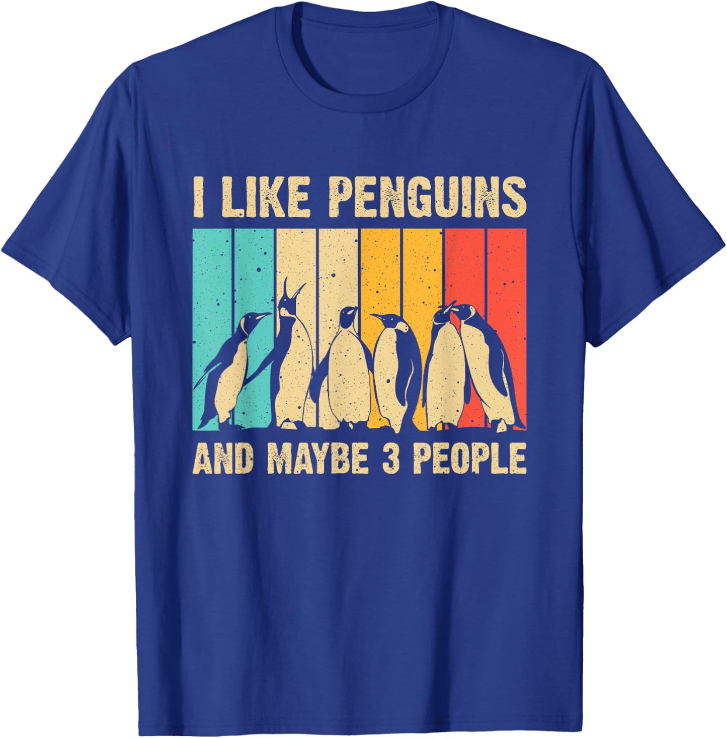 Cute Penguin Design Women Kids Retro Penguin Lover T-Shirt - T-Shirt | Royal