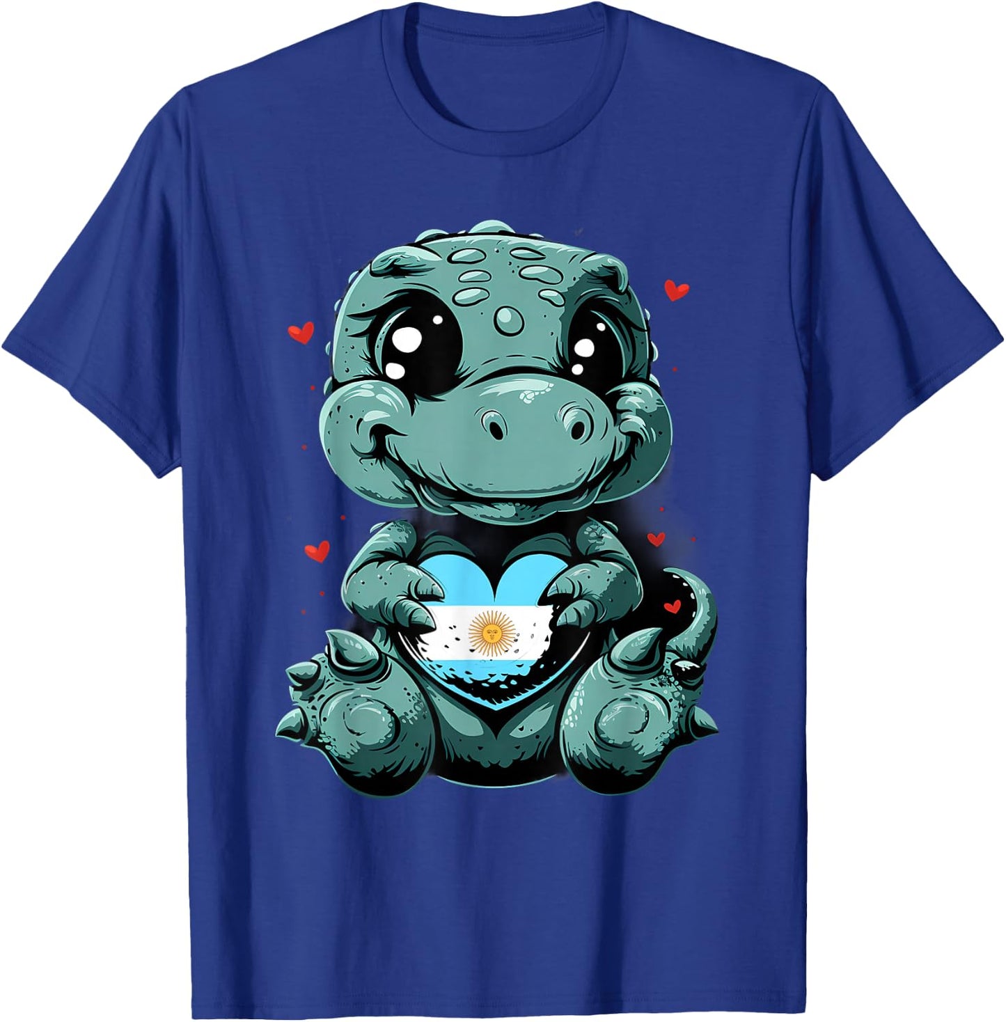 Dino Argentinian Flag Heart Argentinian Roots Argentina T-Shirt - T-Shirt | Royal