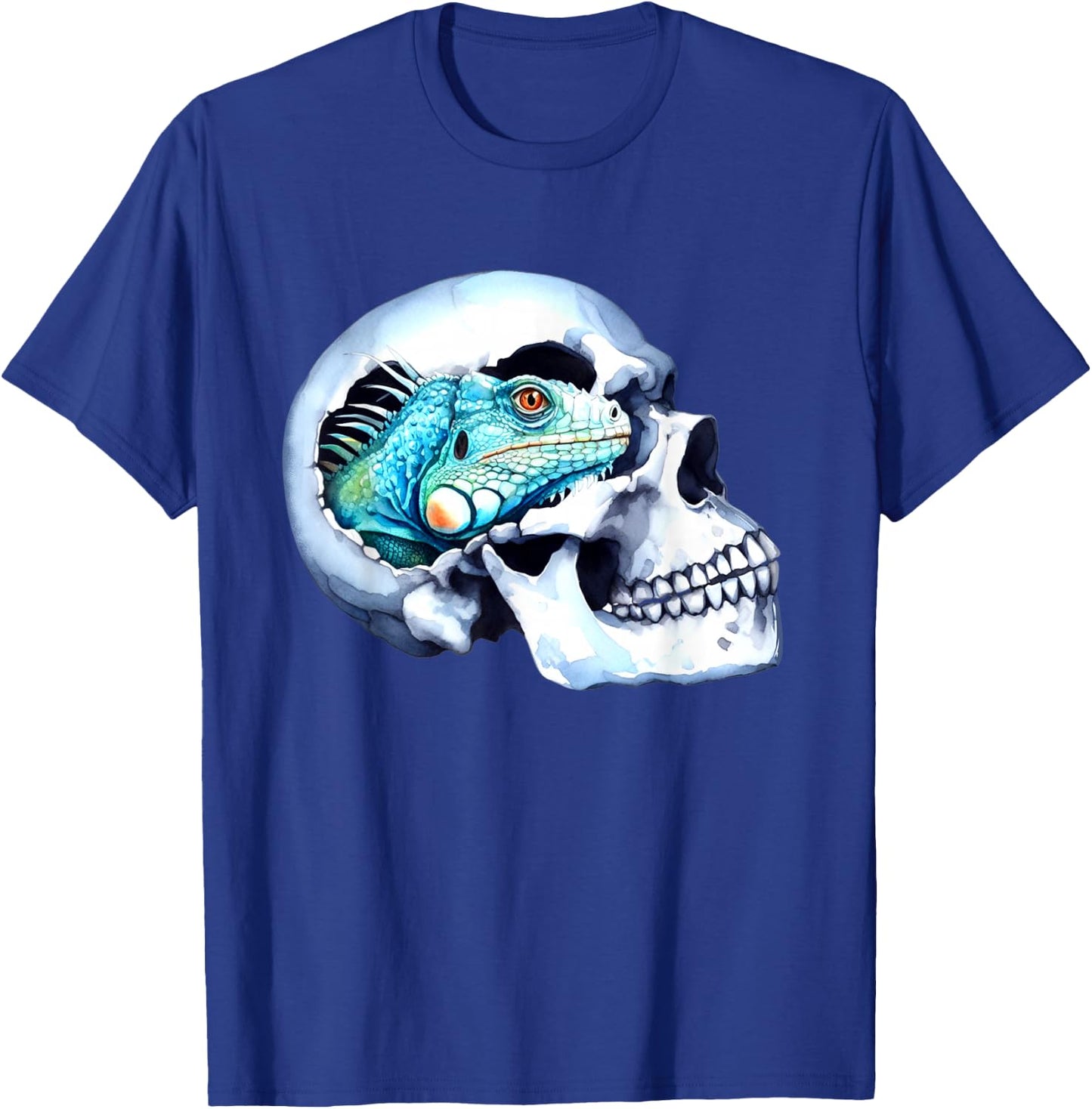 Iguana Skull Pet Lizard Reptile Skull Lovers Design T-Shirt - T-Shirt | Royal
