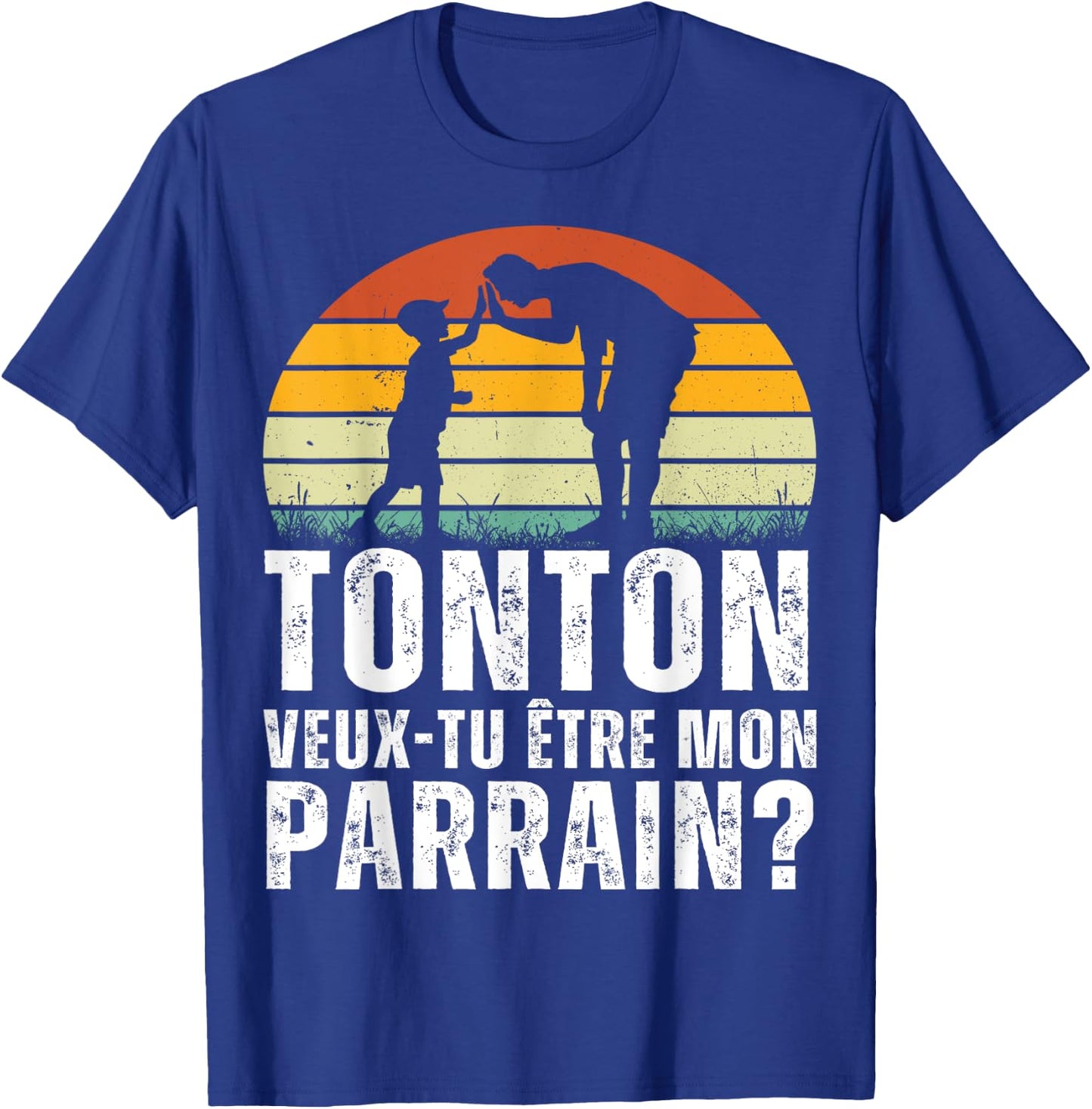 Tonton Want to Be My Godfather Gift Request Godfather Retro , Black, S T-Shirt - T-Shirt | Royal