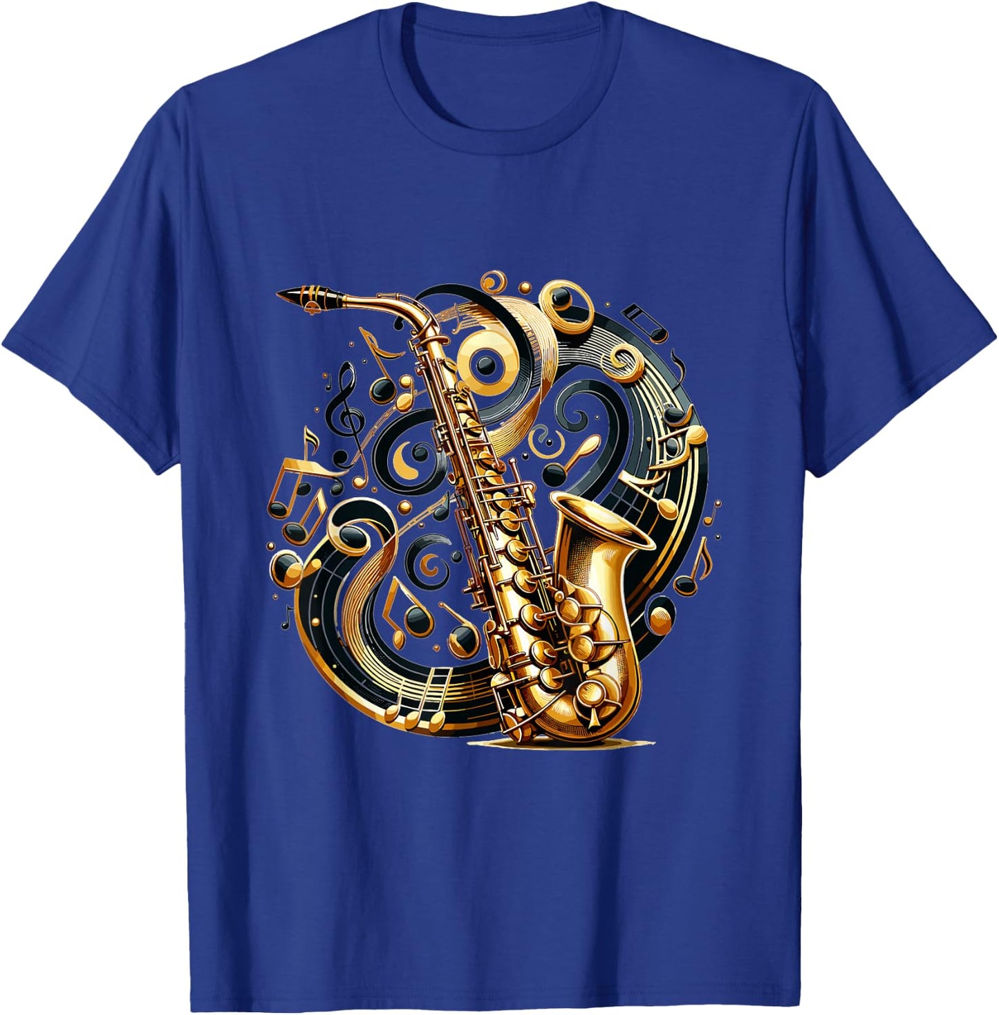 Saxophon Symphonie Violinschlüssel Blues Musikliebhaber T-Shirt - T-Shirt | Royal