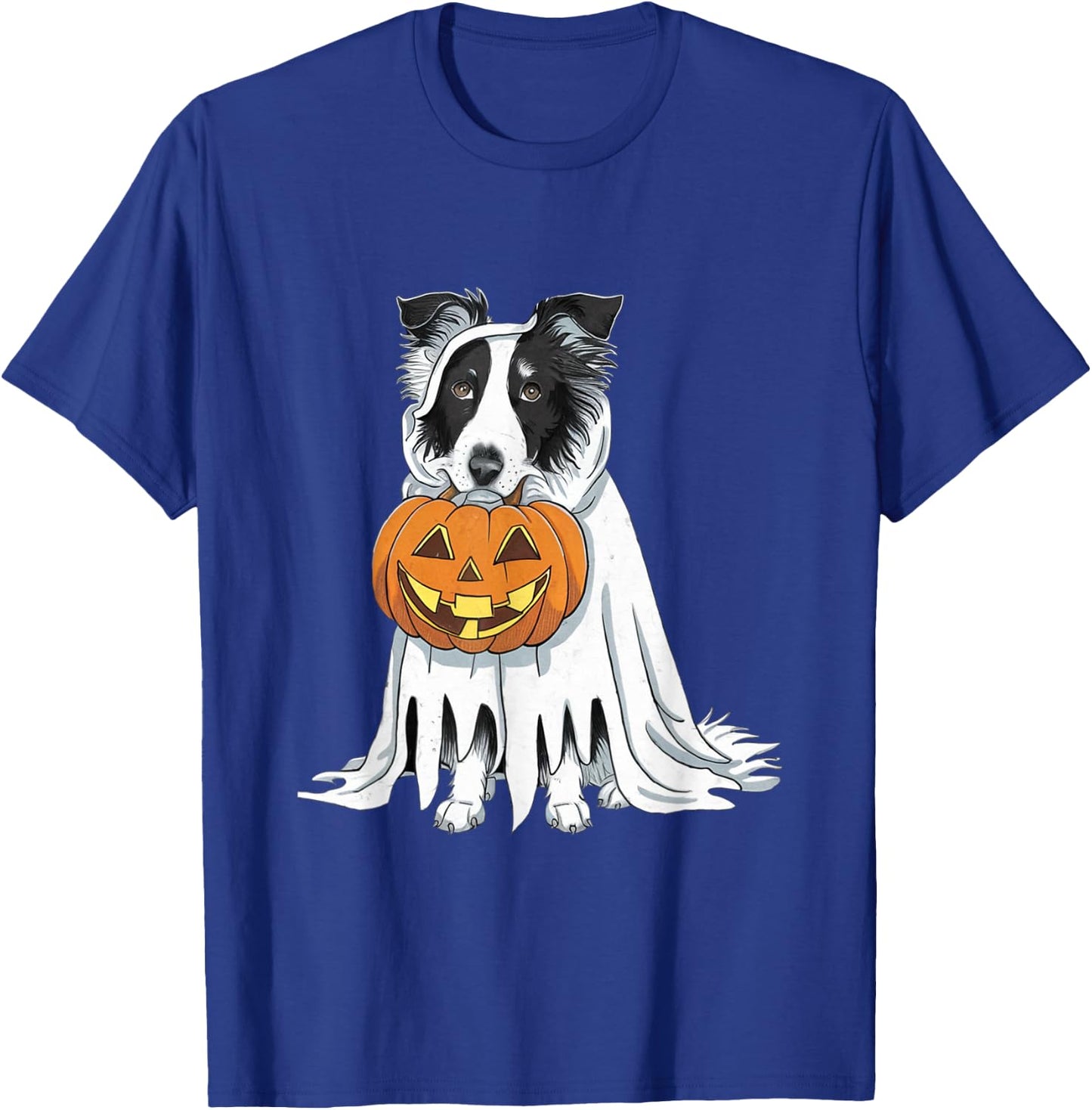 Border Collie Ghost Dog Halloween T-Shirt - T-Shirt | Royal