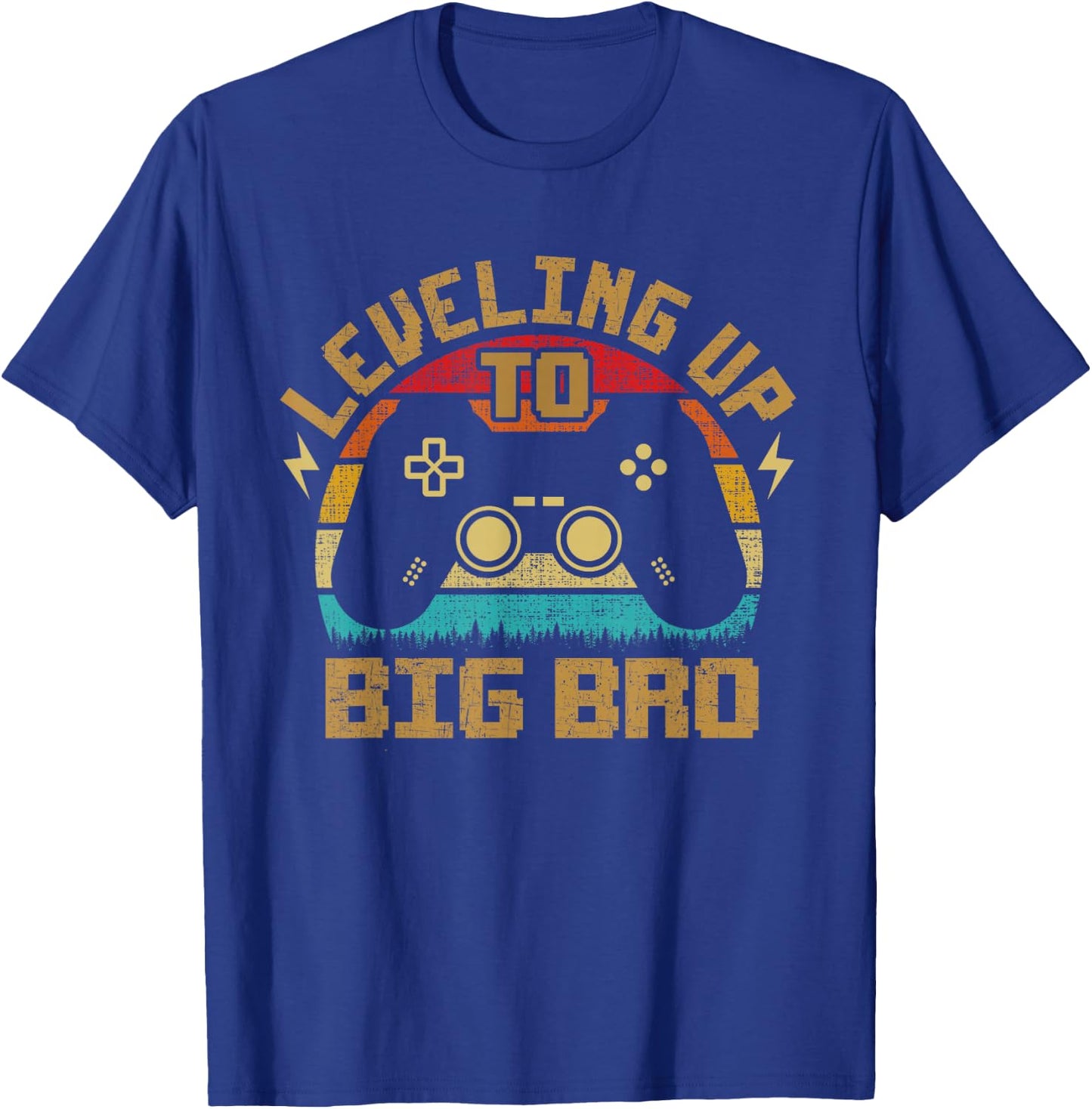 Leveling up to Big Bro vintage Gamer Future Brother T-Shirt - T-Shirt | Royal